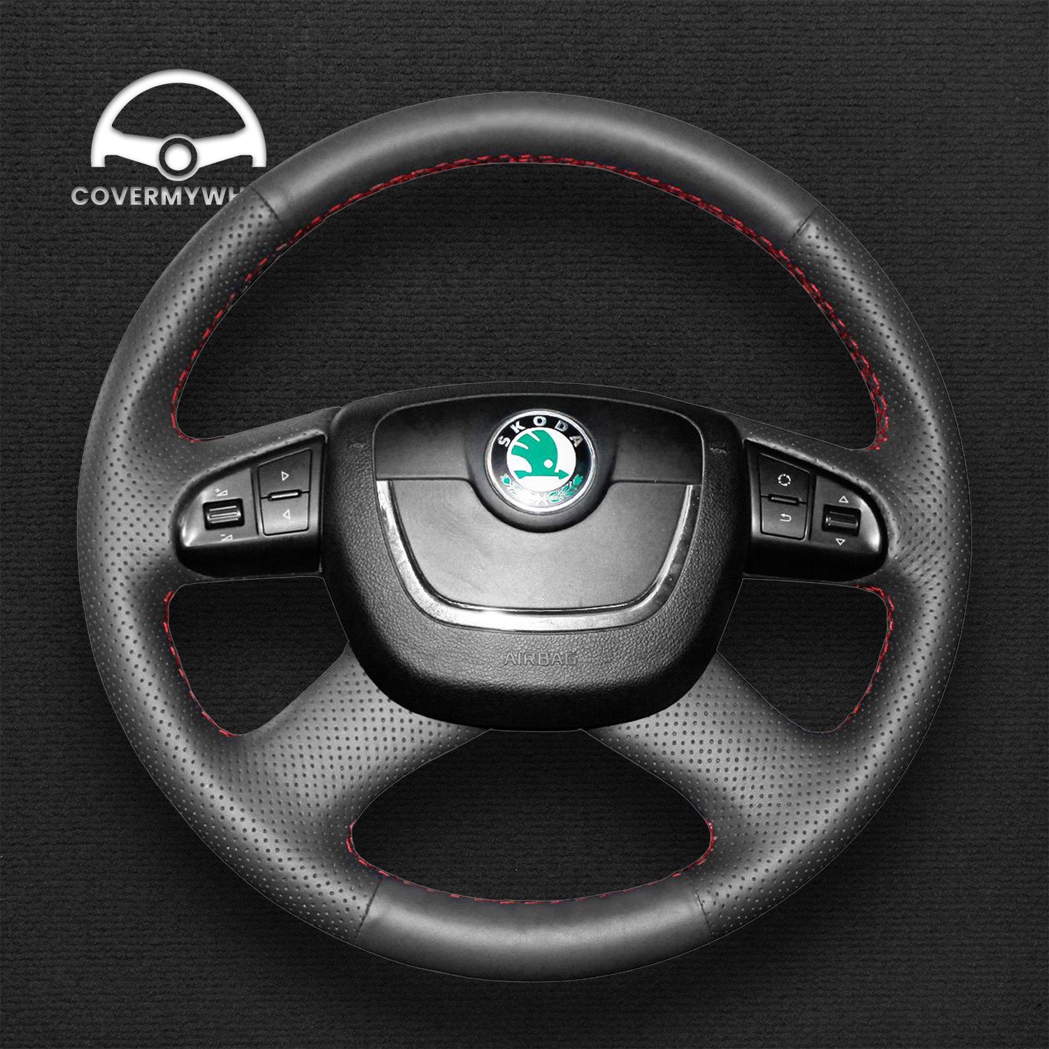 Steering Wheel Cover for Skoda Octavia Fabia Roomster Superb Yeti 2008–2013
