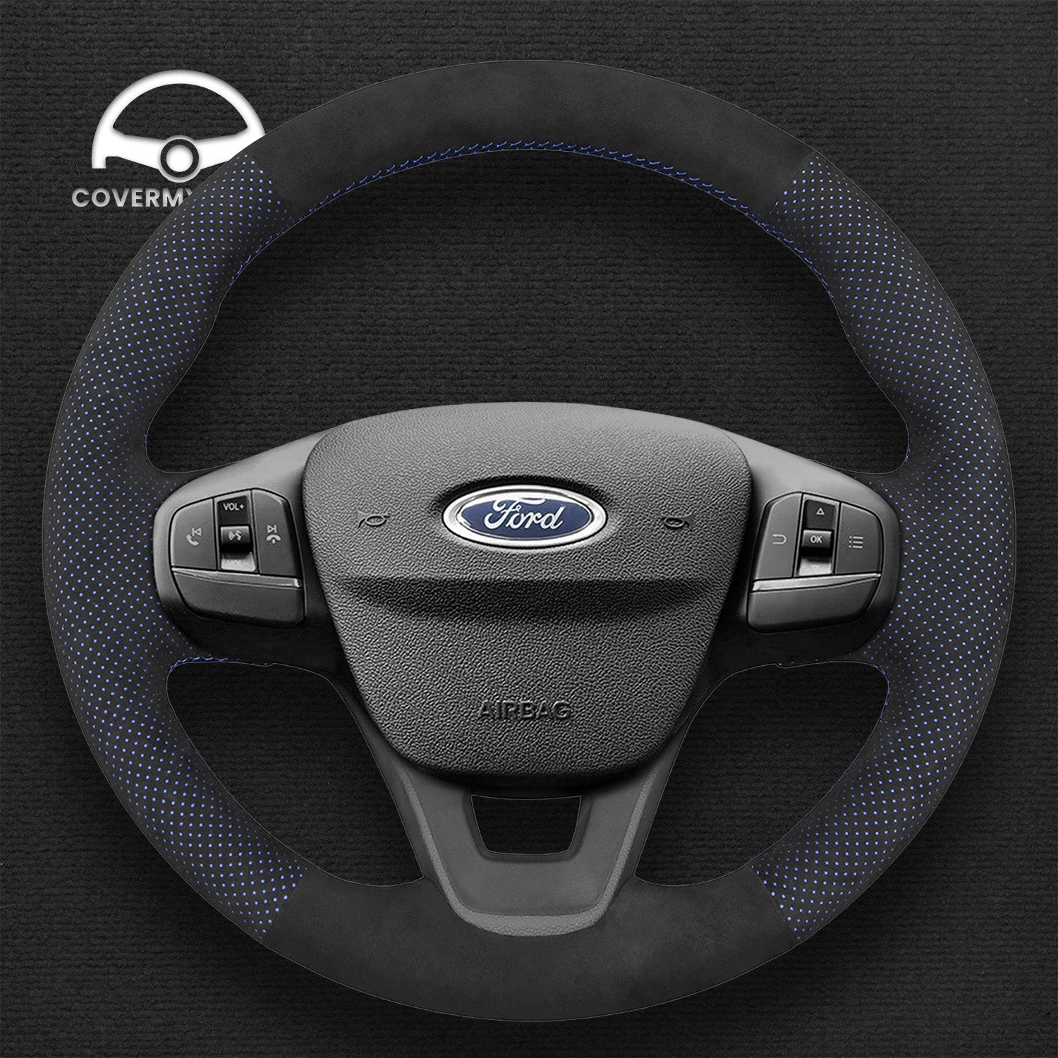 Steering Wheel Cover for Ford Focus IV Fiesta VII Bronco Sport Transit Maverick