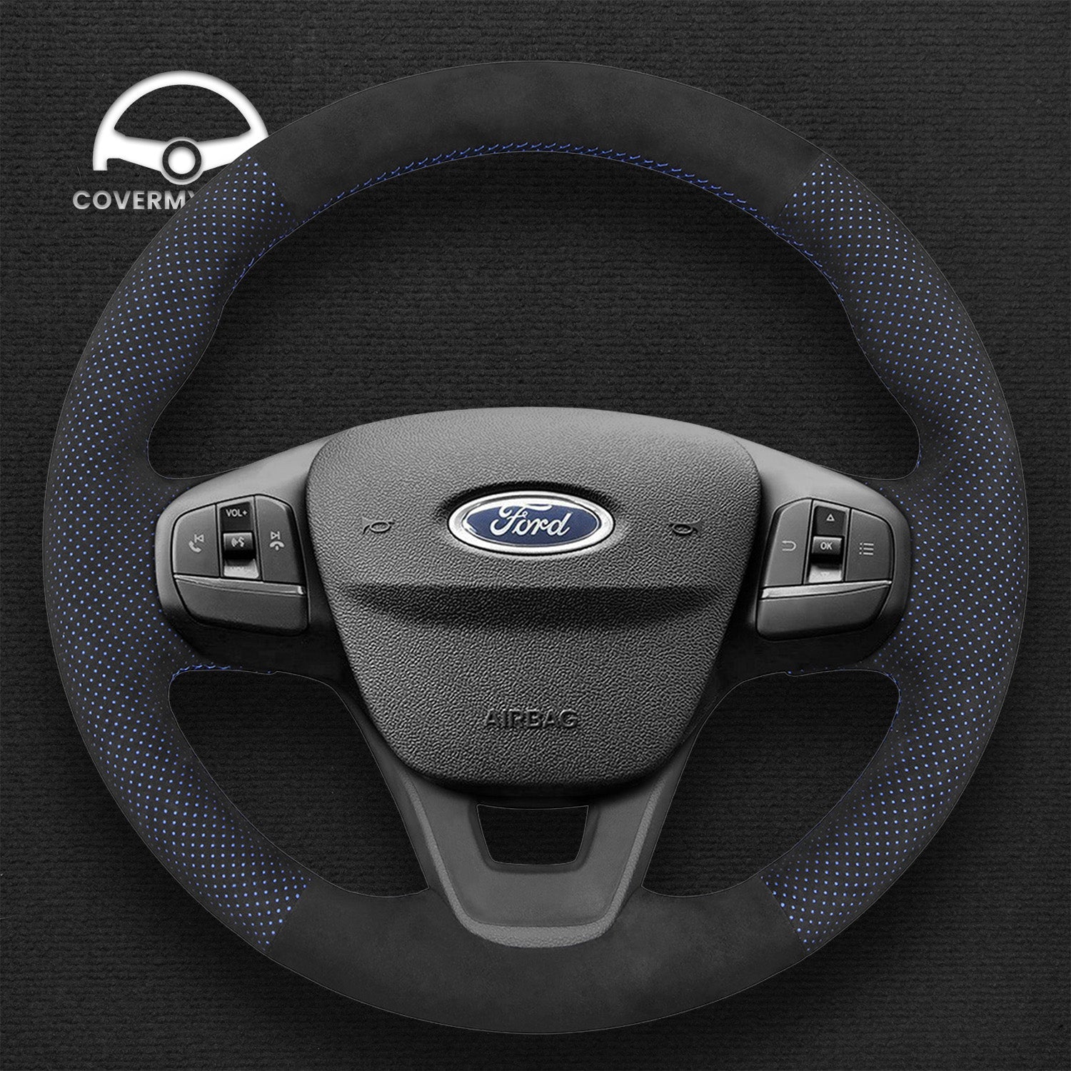 Steering Wheel Cover for Ford Focus IV Fiesta VII Bronco Sport Transit Maverick Cover My Wheel
