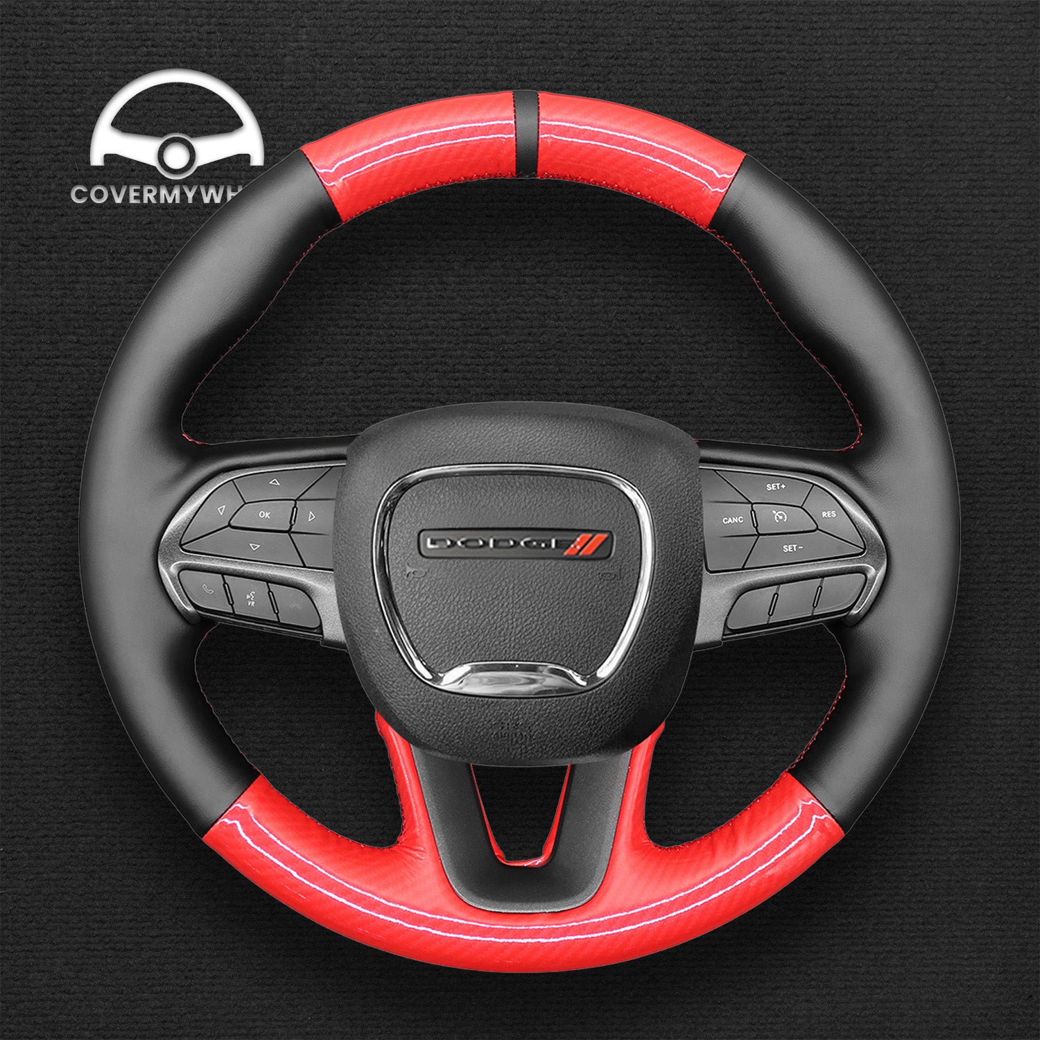 Steering Wheel Cover for Dodge Challenger Charger 2015-2023