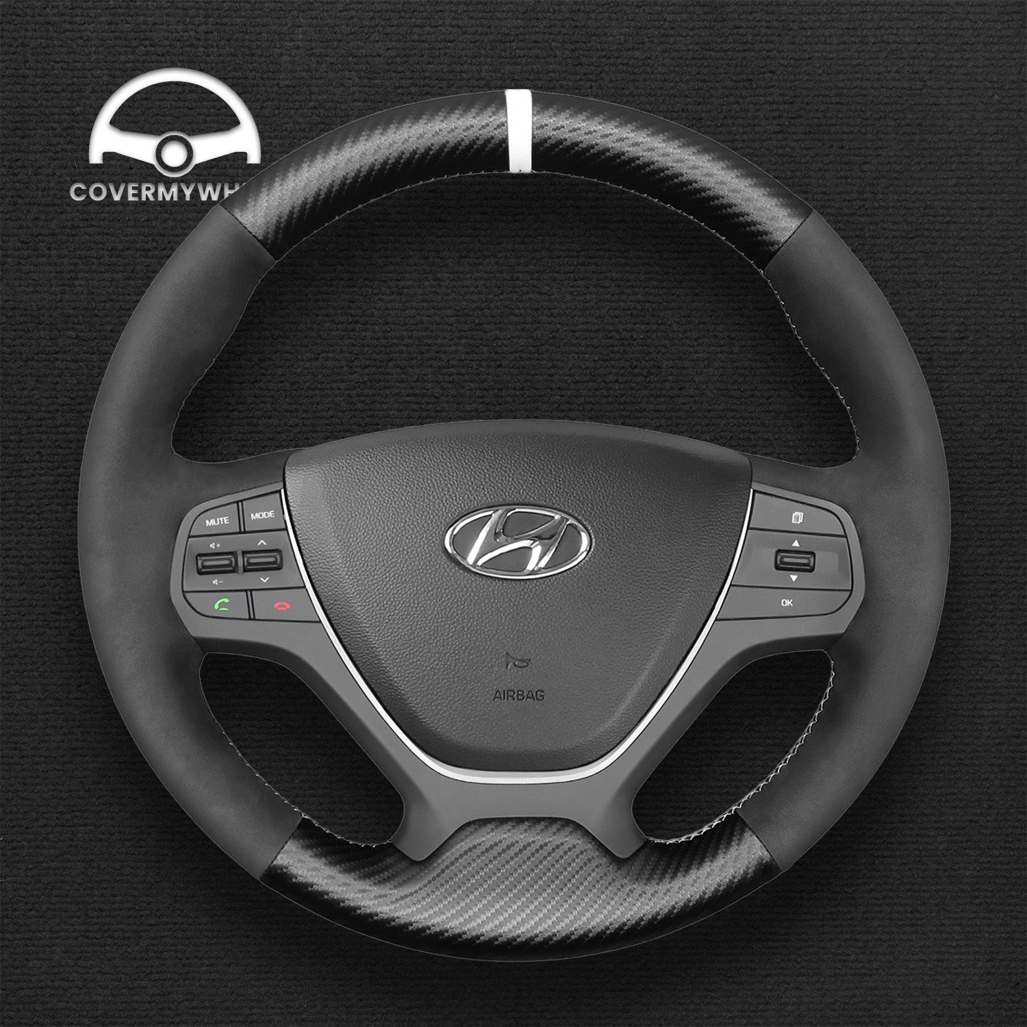 Steering Wheel Cover for Hyundai Hyundai i10 2013-2020 / i20 2015-2020 Cover My Wheel
