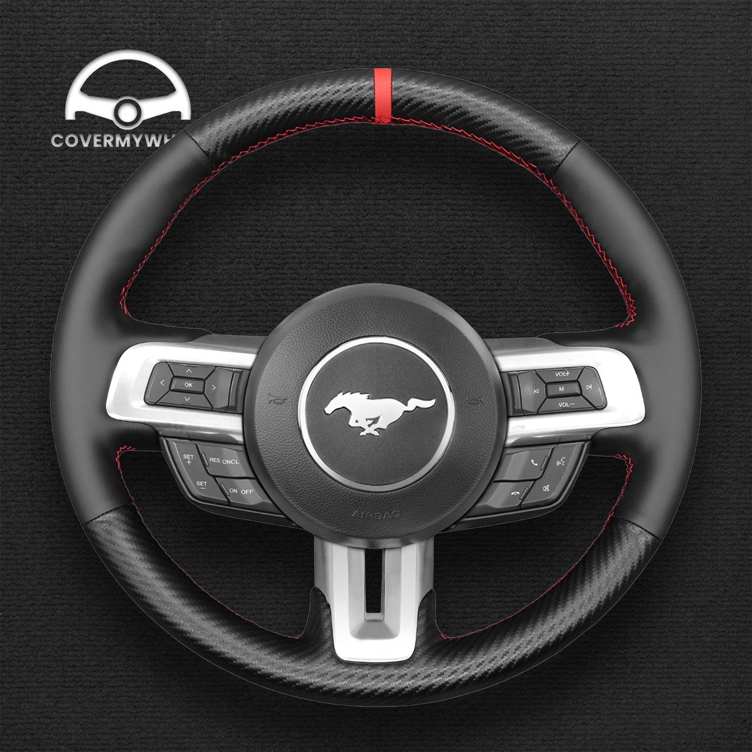Steering Wheel Cover for Ford Mustang 2015-2020 Cover My Wheel