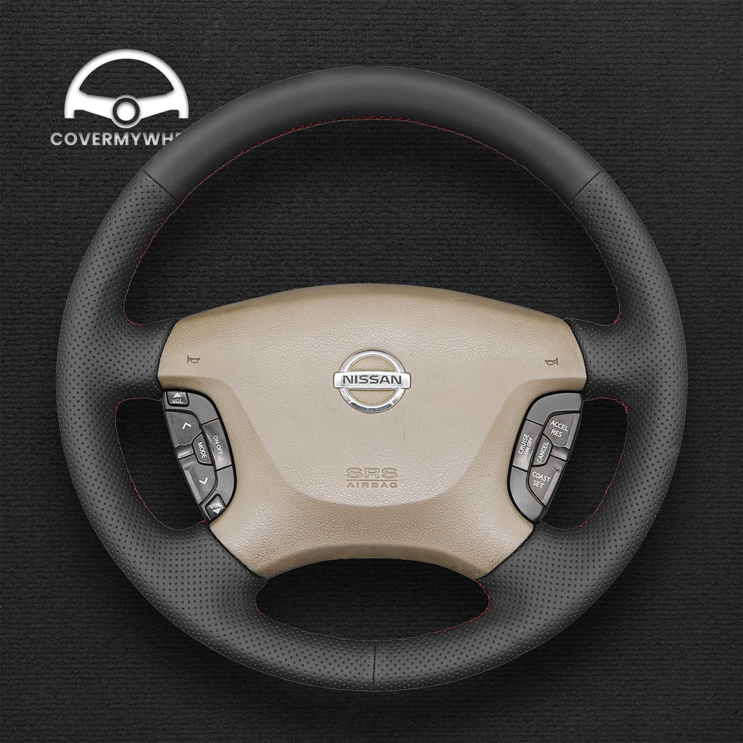 Steering Wheel Cover for Nissan Patrol Y61 Maxima Pathfinder Elgrand E51 1996–2015