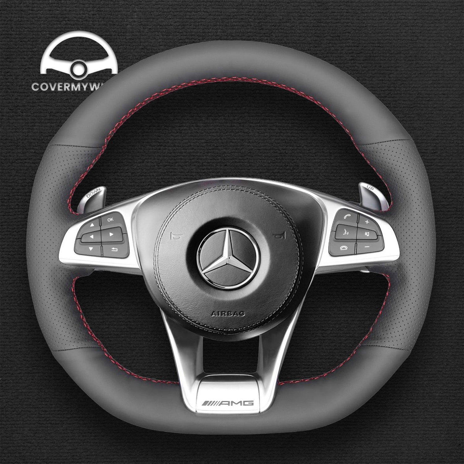 Steering Wheel Cover for Mercedes C190 W205 W205 W213 W176 C117 C218 W166 X166 W222 Cover My Wheel