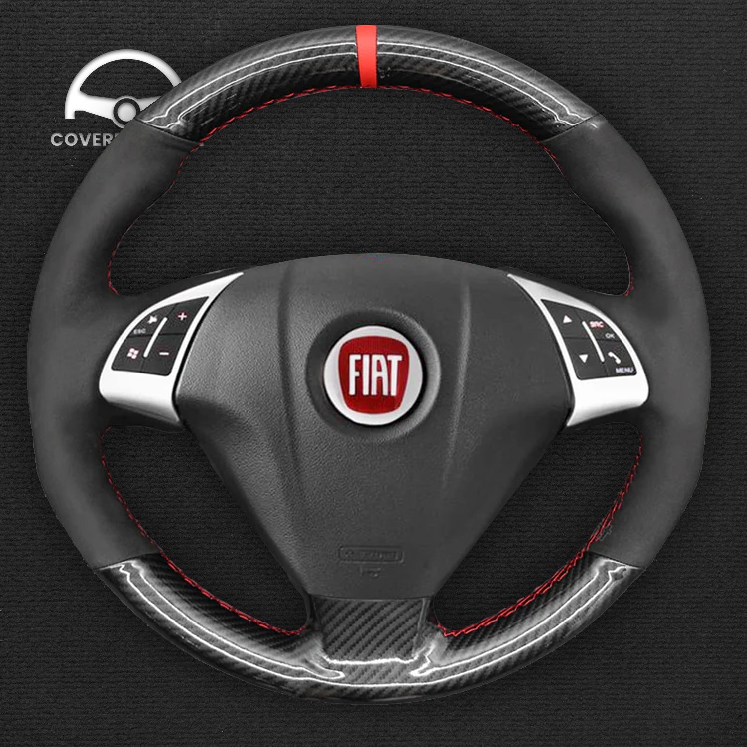 Steering Wheel Cover for Fiat Bravo 2007-2015 Linea 2007-2016 Grande Punto 2005-2015 Cover My Wheel