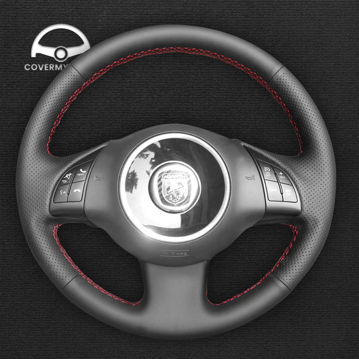 Steering Wheel Cover for Fiat 500 2007-2015 500e 2014-2018 500C 2014-2017 Cover My Wheel