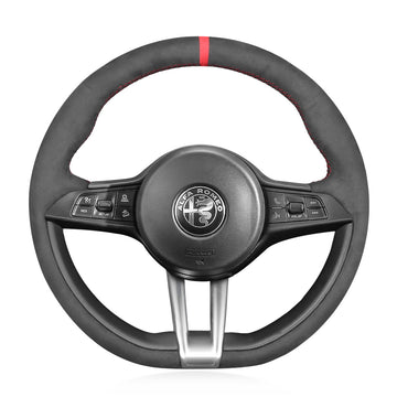 Steering Wheel Cover for Alfa Romeo Giulia Quadrifoglio (2017–2019) & Stelvio Quadrifoglio (2018–2019)