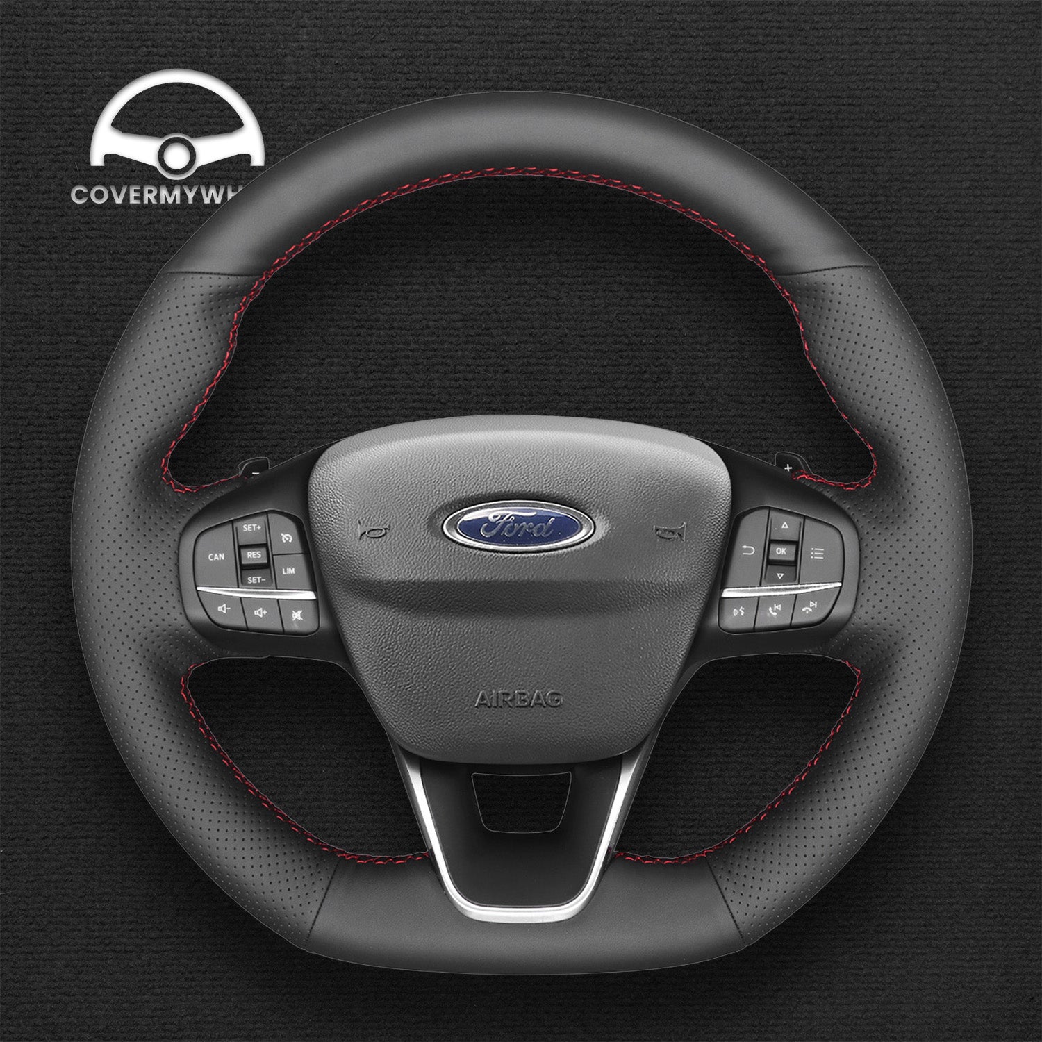 Steering Wheel Cover for Ford Focus Fiesta Kuga Puma (ST ST-Line)