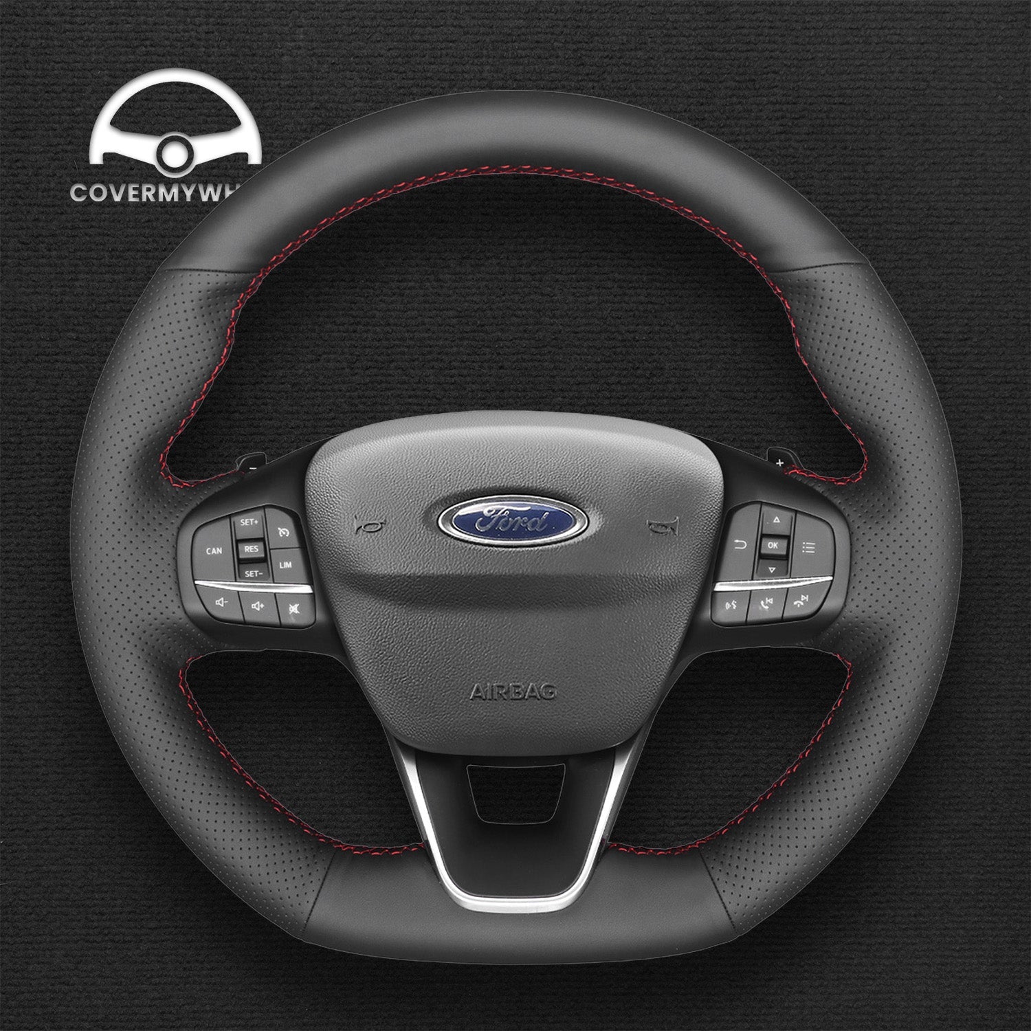 Steering Wheel Cover for Ford Focus Fiesta Kuga Puma (ST ST-Line) Cover My Wheel