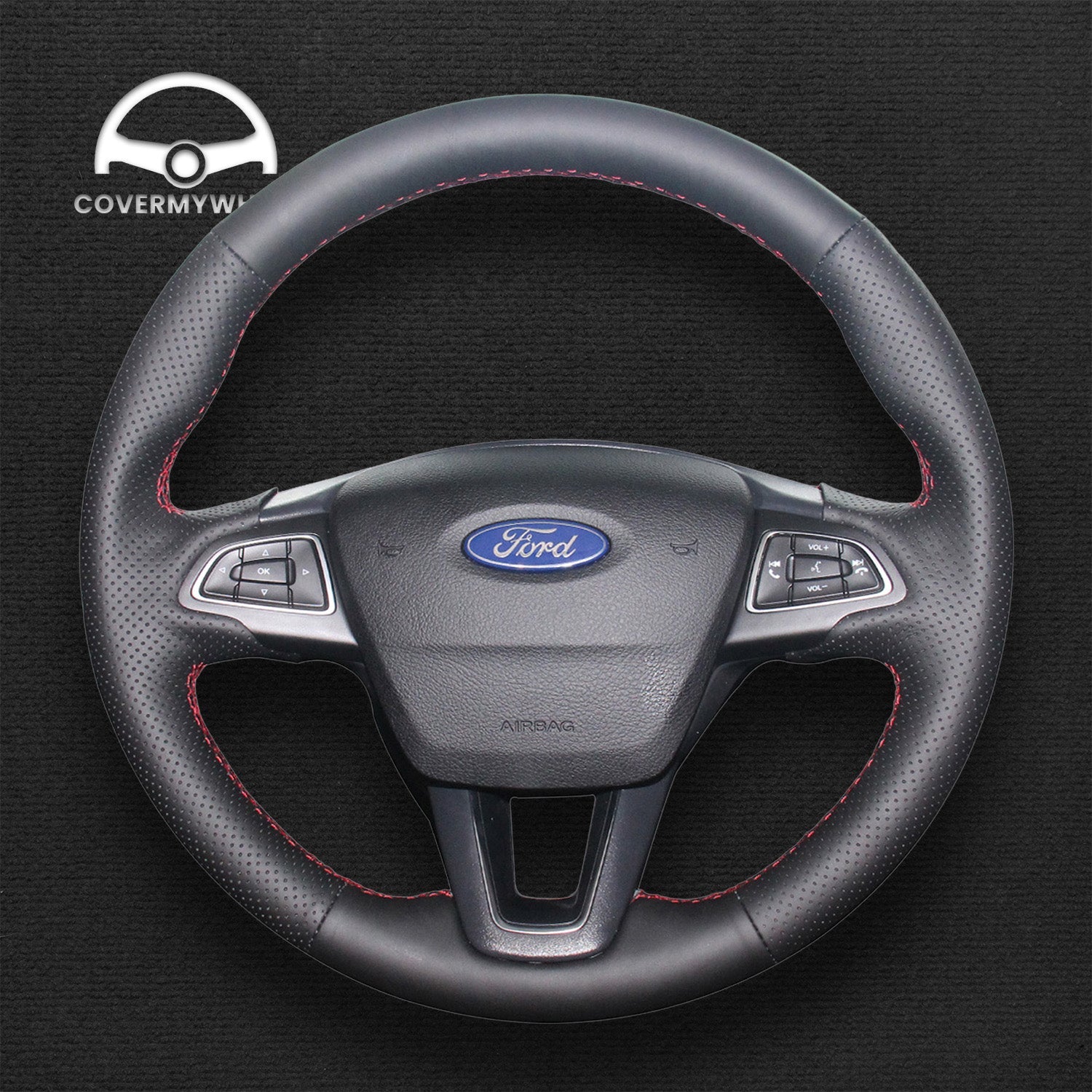 Steering Wheel Cover for Ford Focus Kuga C-MAX Ecosport Cover My Wheel