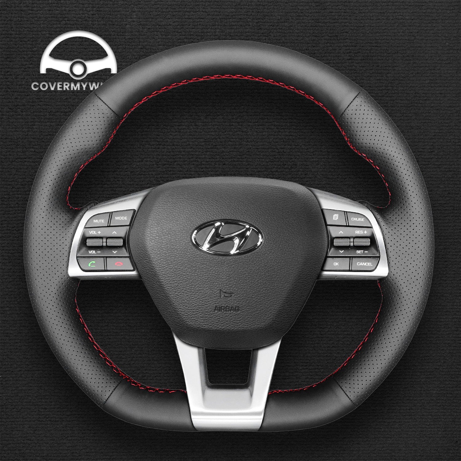 Steering Wheel Cover for Hyundai Sonata (3-Spoke D Shape) 2015-2019 Cover My Wheel
