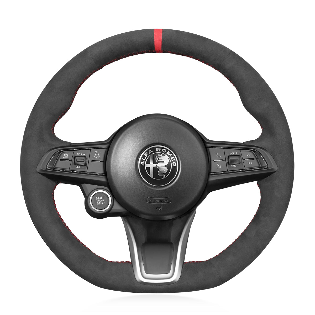 Steering Wheel Cover for Alfa Romeo Giulia (2020–2022), Stelvio (2020–2022) & Tonale (2022) Cover My Wheel