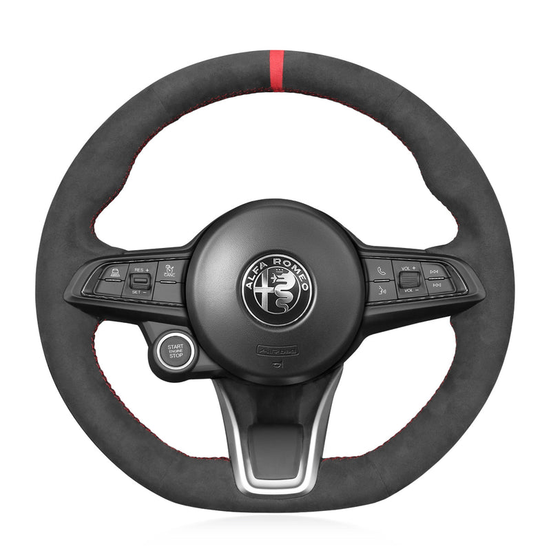 Steering Wheel Cover for Alfa Romeo Giulia (2020–2022), Stelvio (2020–2022) & Tonale (2022) Cover My Wheel