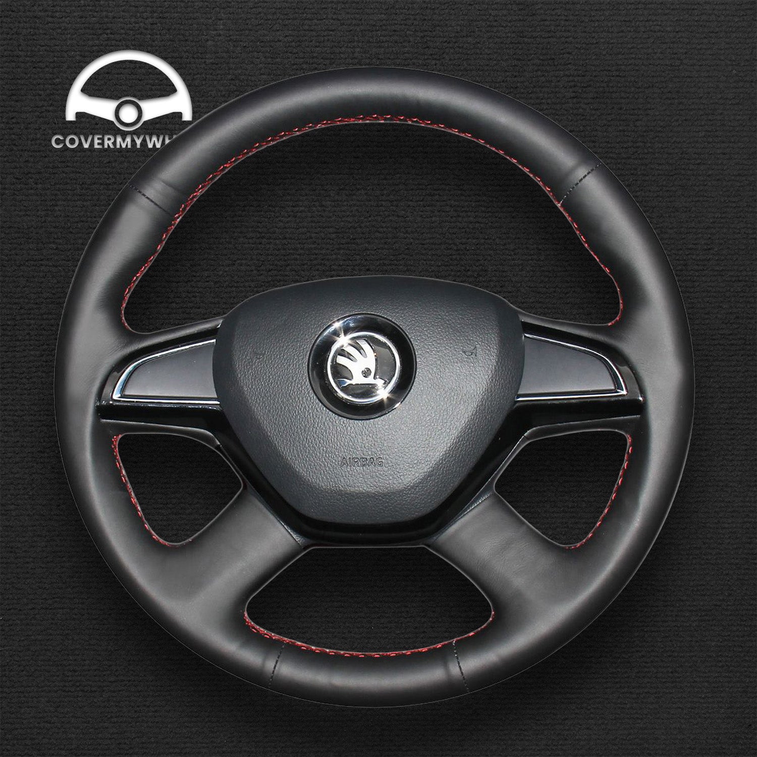 Steering Wheel Cover for Skoda Citigo Fabia Rapid Roomster Octavia Superb 2012–2015