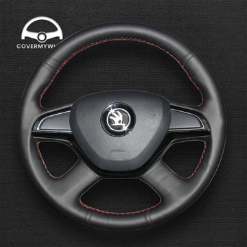 Steering Wheel Cover for Skoda Citigo Fabia Rapid Roomster Octavia Superb 2012–2015