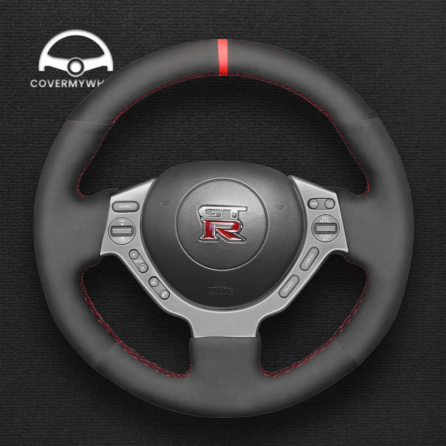 Steering Wheel Cover for Nissan GTR GT-R (Nismo) 2008-2016 Cover My Wheel