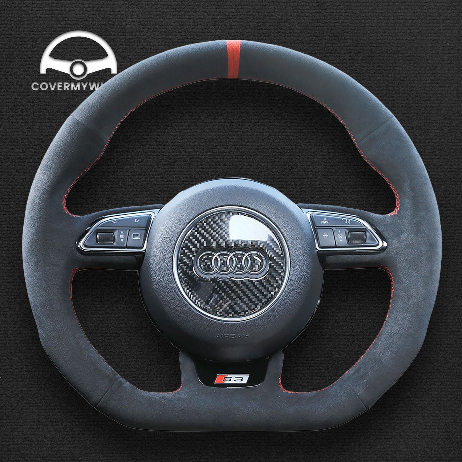 Steering Wheel Cover for Audi A1 A3 A4 A5 A6 A7 Q3 Q5 S1 S3 S4 S5 S6 S7 SQ5 RS3 RS4 RS5 RS6 RS7 RSQ3 Cover My Wheel