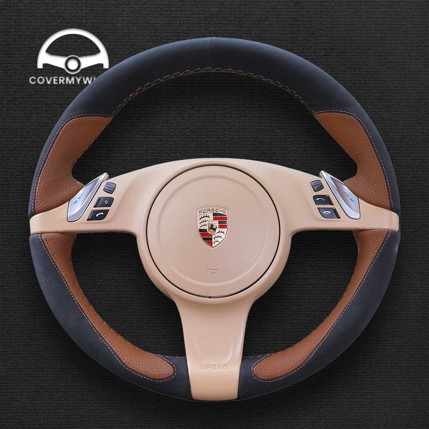 Steering Wheel Cover for Porsche 911 981 Cayenne Panamera 2009-2016 Cover My Wheel