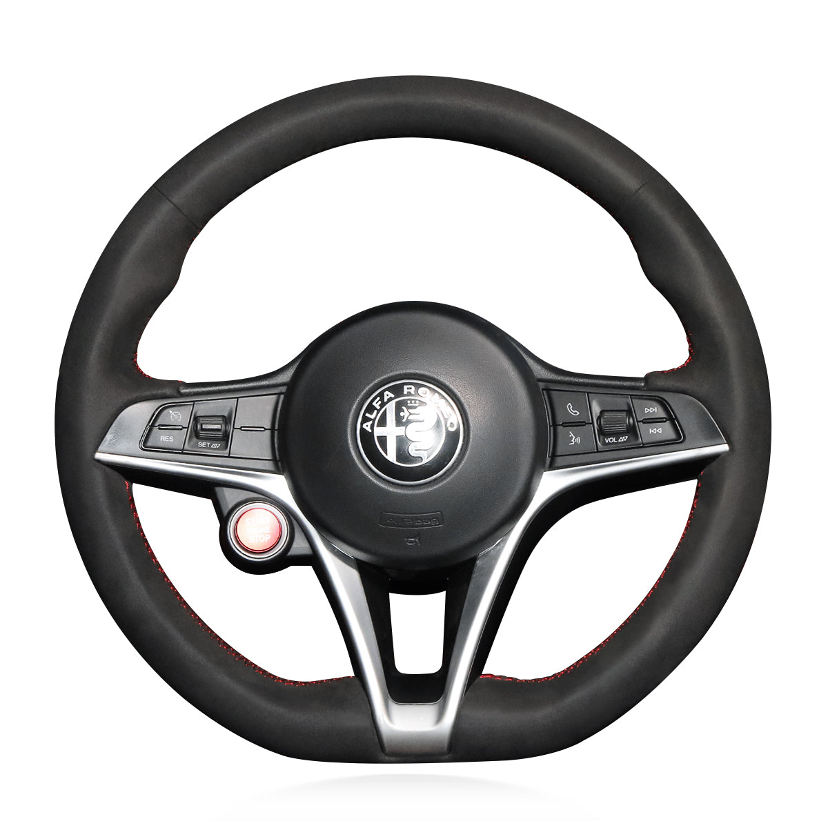 Steering Wheel Cover for Alfa Romeo Giulia (2017–2019) & Stelvio (2018–2020) Cover My Wheel