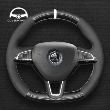 Steering Wheel Cover for Skoda Octavia Fabia Superb Citigo Kodiaq Scala 2015–2019