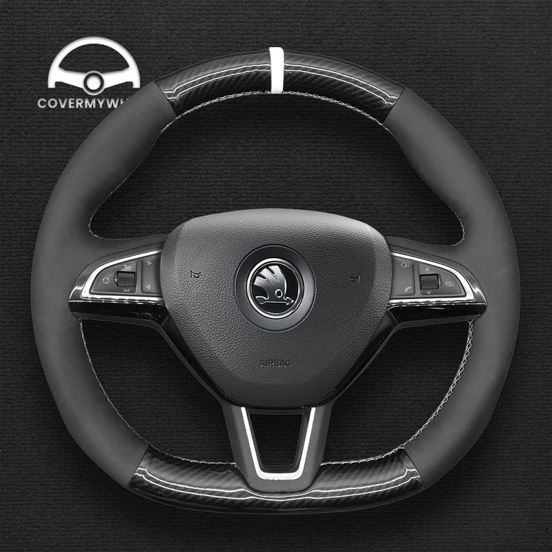 Steering Wheel Cover for Skoda Octavia Fabia Superb Citigo Kodiaq Scala 2015–2019 Cover My Wheel