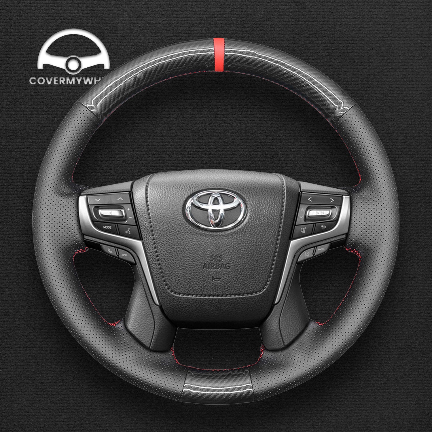 Steering Wheel Cover for Toyota Land Cruiser Prado Crown 2012-2020