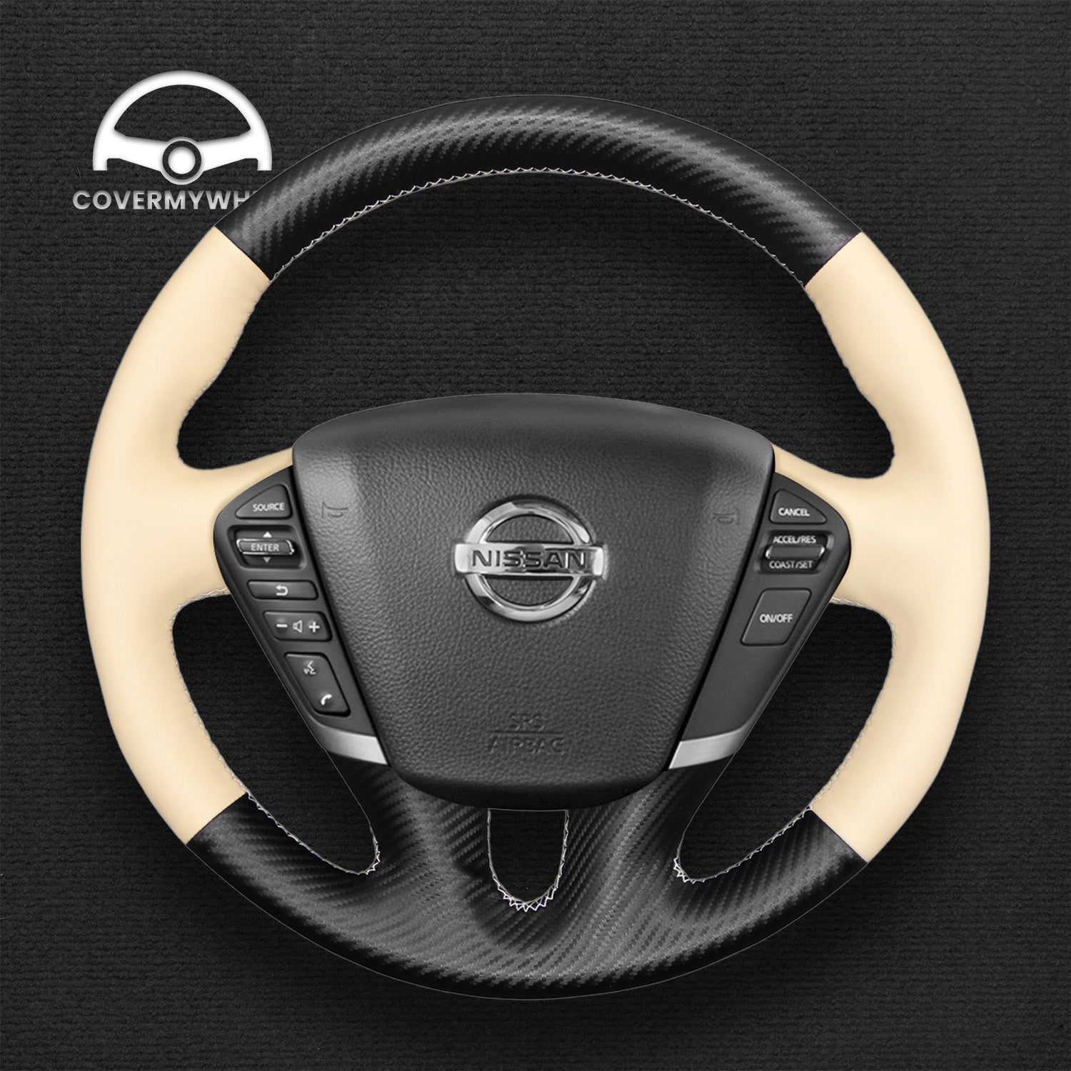Steering Wheel Cover for Nissan Teana Murano Elgrand Quest 2008–2020