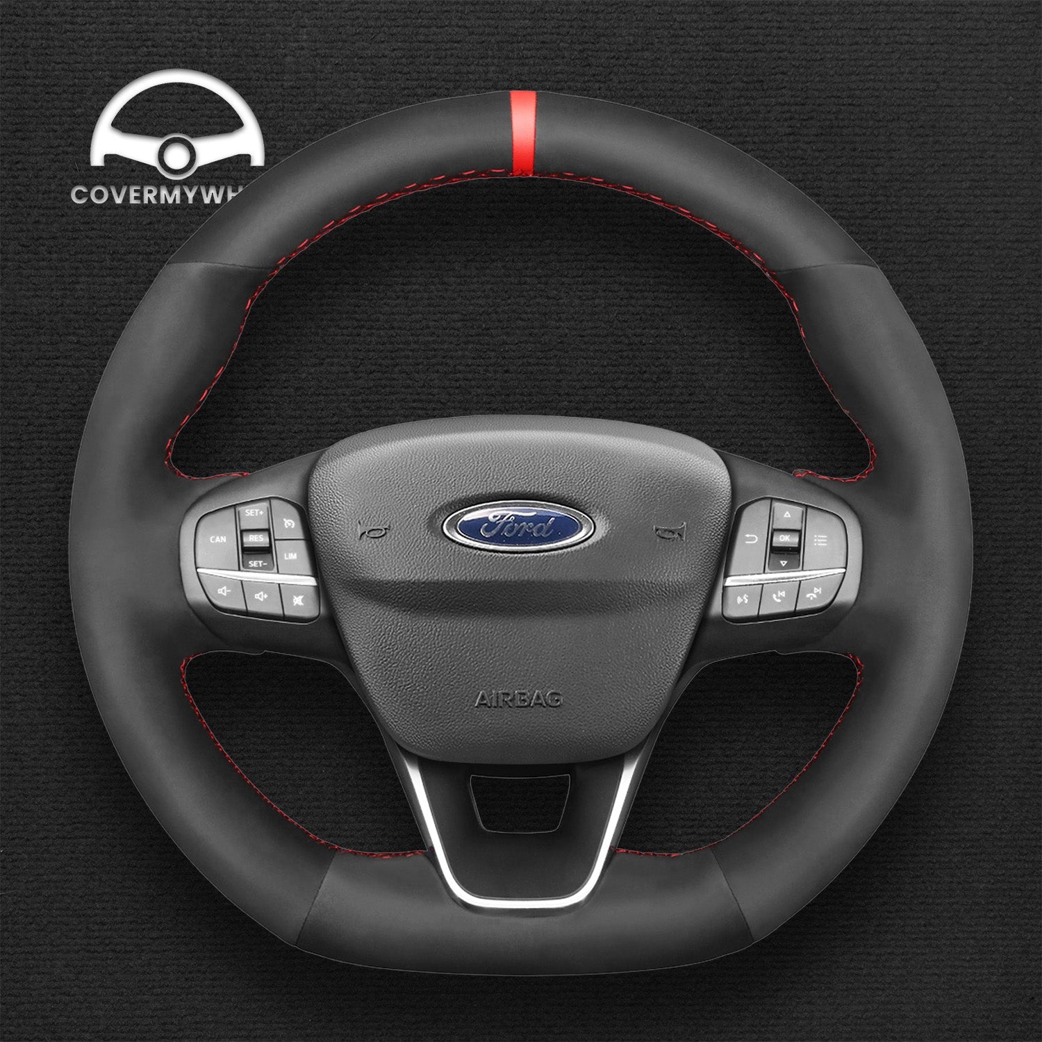 Steering Wheel Cover for Ford Focus Fiesta Kuga Puma (ST ST-Line) Cover My Wheel