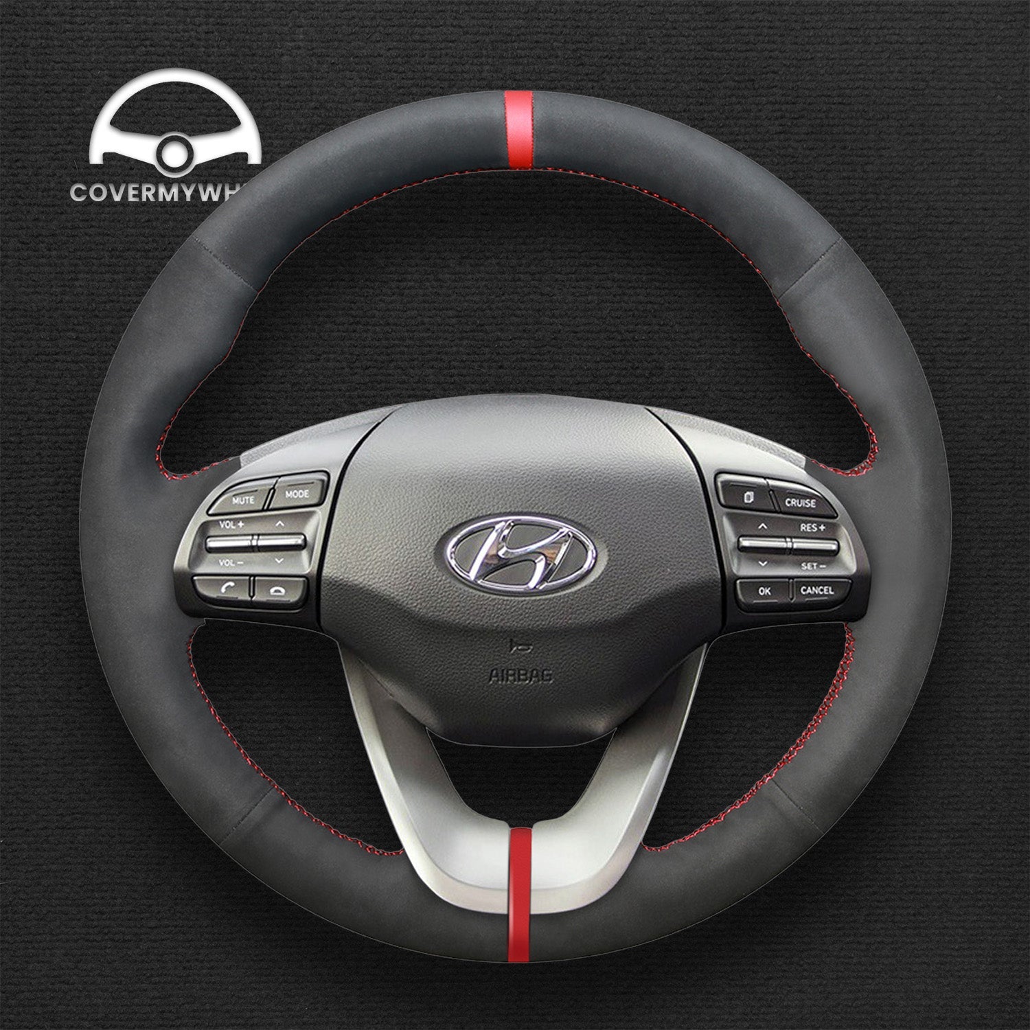 Steering Wheel Cover for Hyundai Elantra (GT) 2019-2020 Veloster 2019-2021  i30 2017-2020 Cover My Wheel