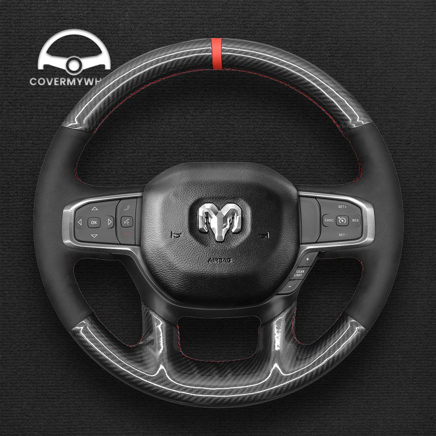 Steering Wheel Cover for Dodge Ram 1500 2019-2023