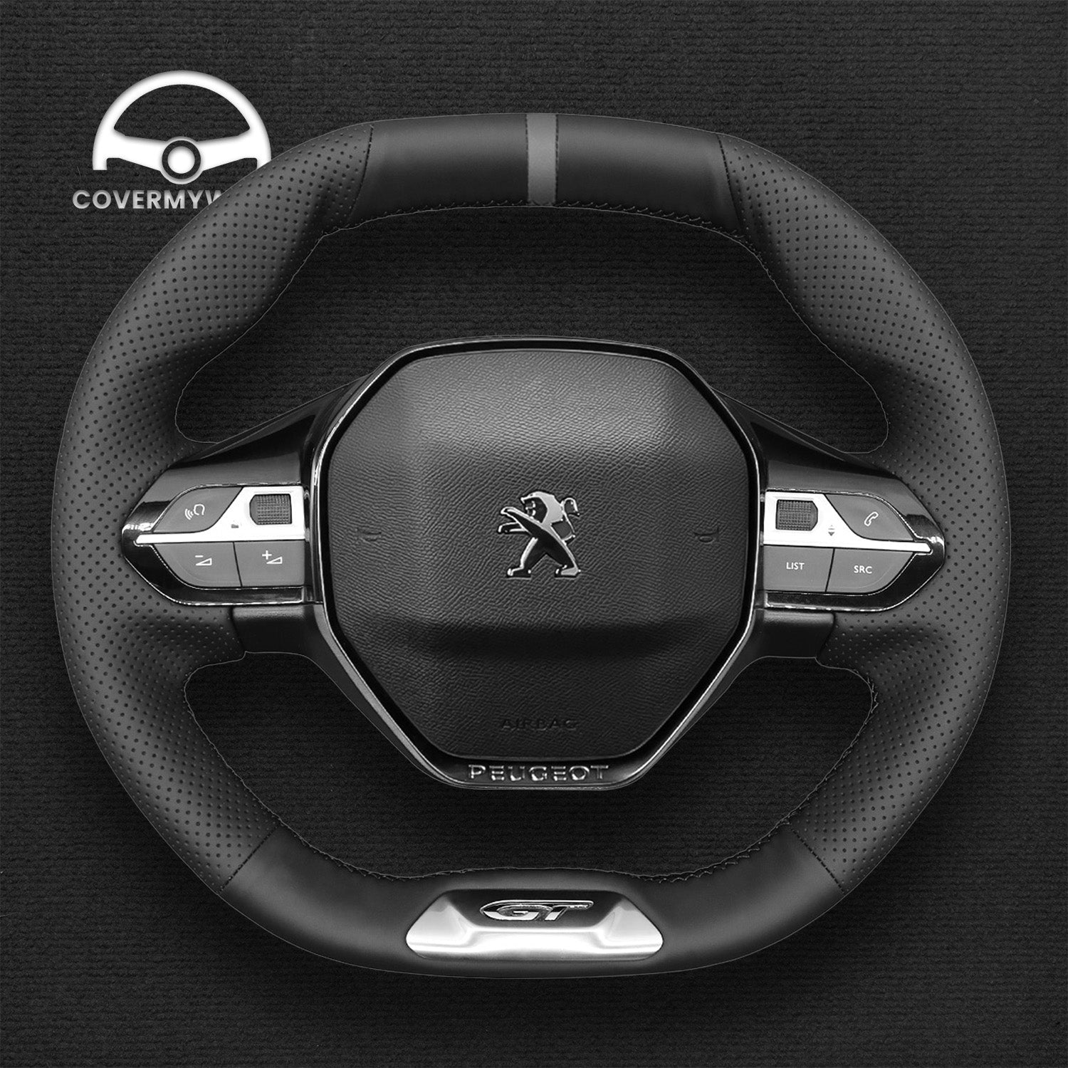Steering Wheel Cover for Peugeot 208 308 308 SW 2008 3008 508 508 SW 5008 Rifter (GT/GT Line) 2016–2022 Cover My Wheel