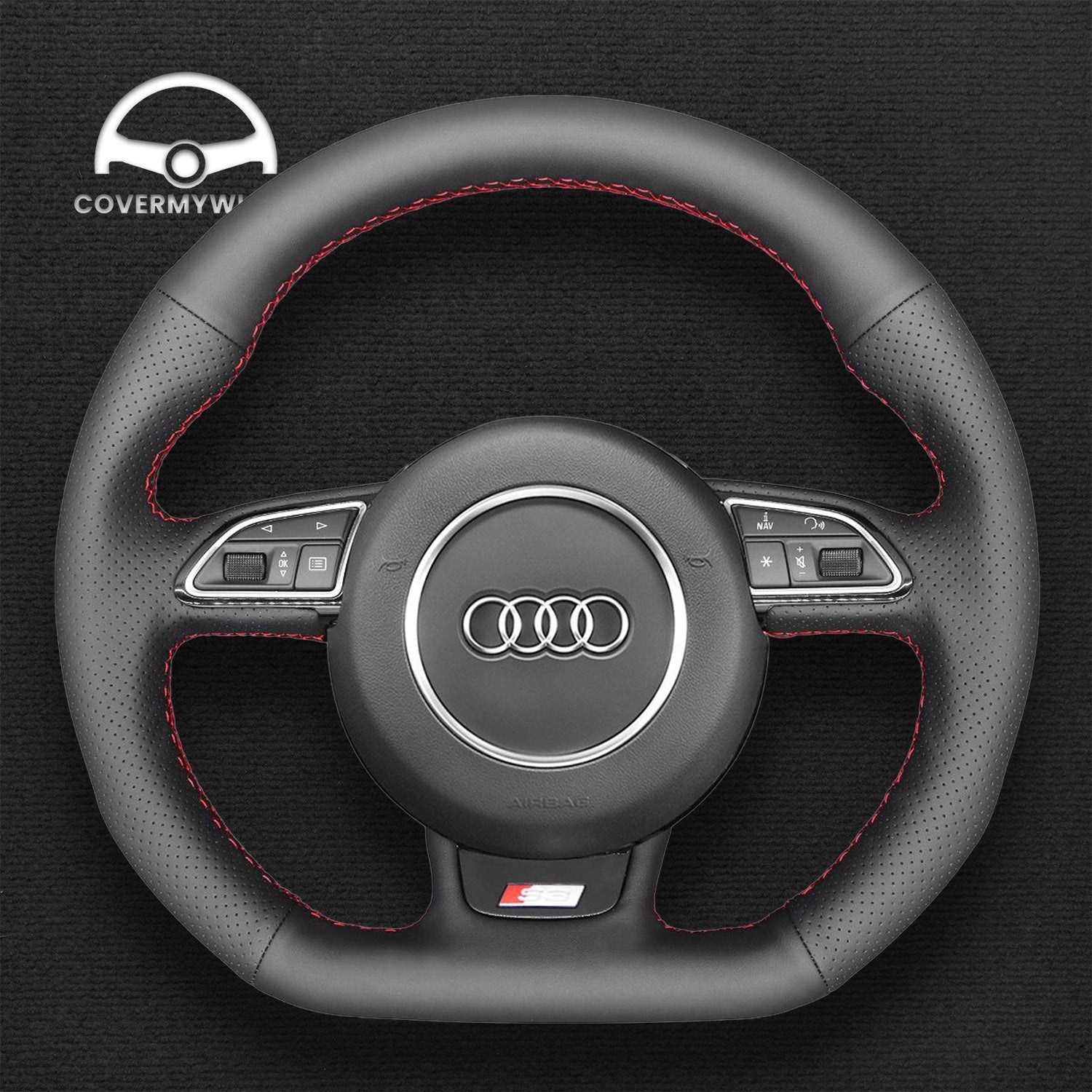 Steering Wheel Cover for Audi A1 A3 A4 A5 A6 A7 Q3 Q5 S1 S3 S4 S5 S6 S7 SQ5 RS3 RS4 RS5 RS6 RS7 RSQ3 Cover My Wheel