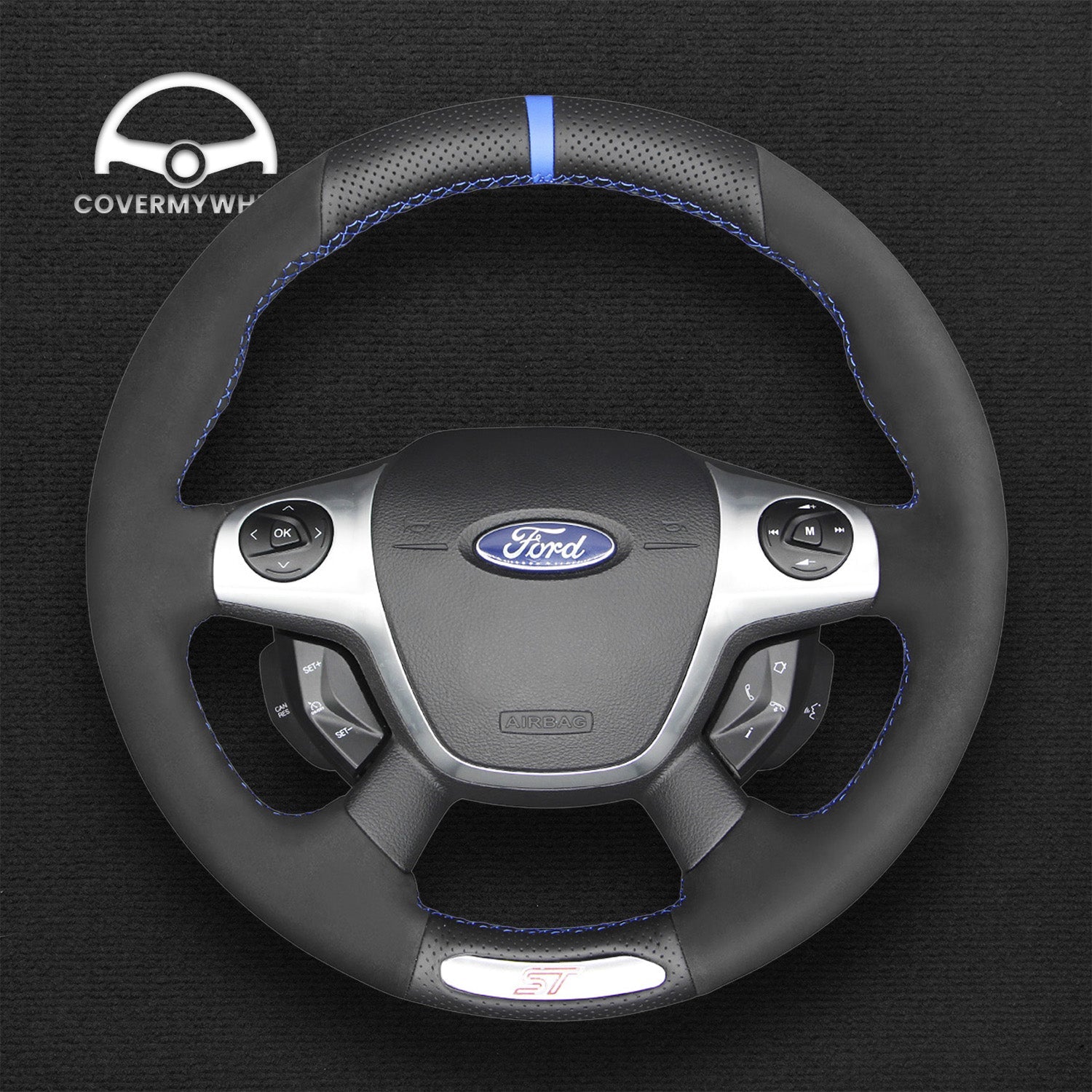 Steering Wheel Cover for Ford Focus Fiesta Kuga Puma Tourneo Transit Cover My Wheel