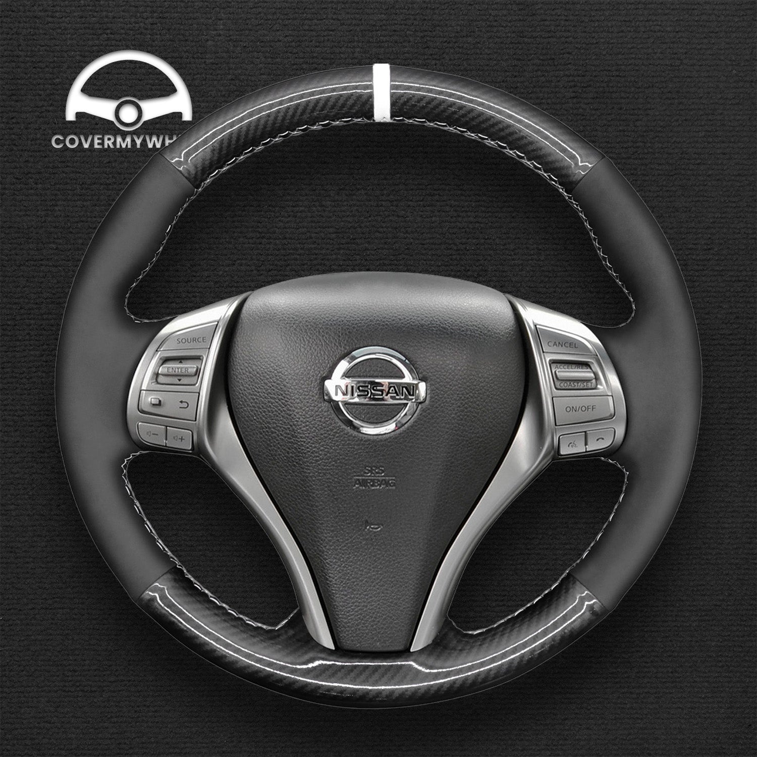 Steering Wheel Cover for Nissan Qashqai X-Trail Altima Sentra Teana Tiida Navara Pulsar 2013–2020
