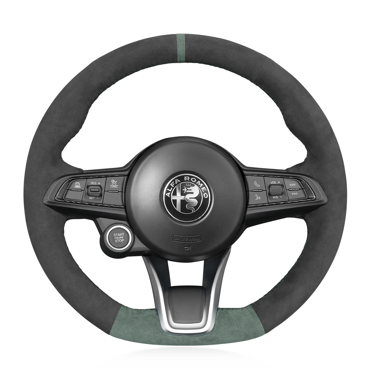 Steering Wheel Cover for Alfa Romeo Giulia (2020–2022), Stelvio (2020–2022) & Tonale (2022) Cover My Wheel