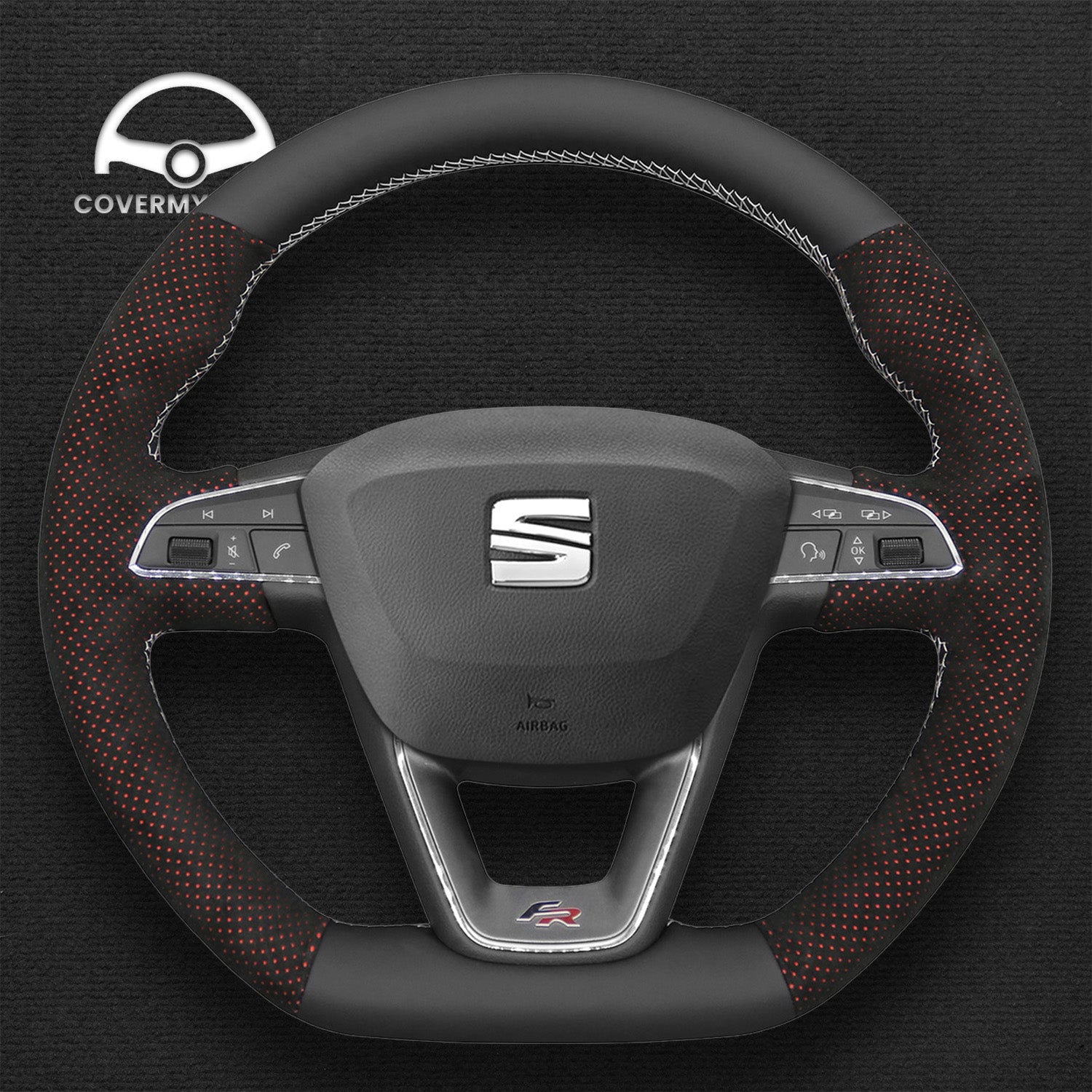 Steering Wheel Cover for SEAT Leon Ibiza Toledo Alhambra Arona Ateca (FR / CUPRA) 2013–2020 Cover My Wheel