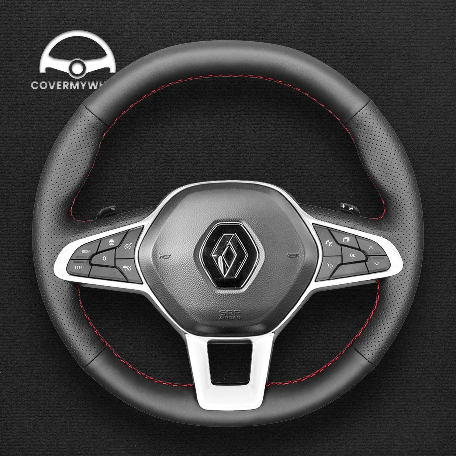 Steering Wheel Cover for Renault Clio V Captur II Zoe 2019–2020 Cover My Wheel