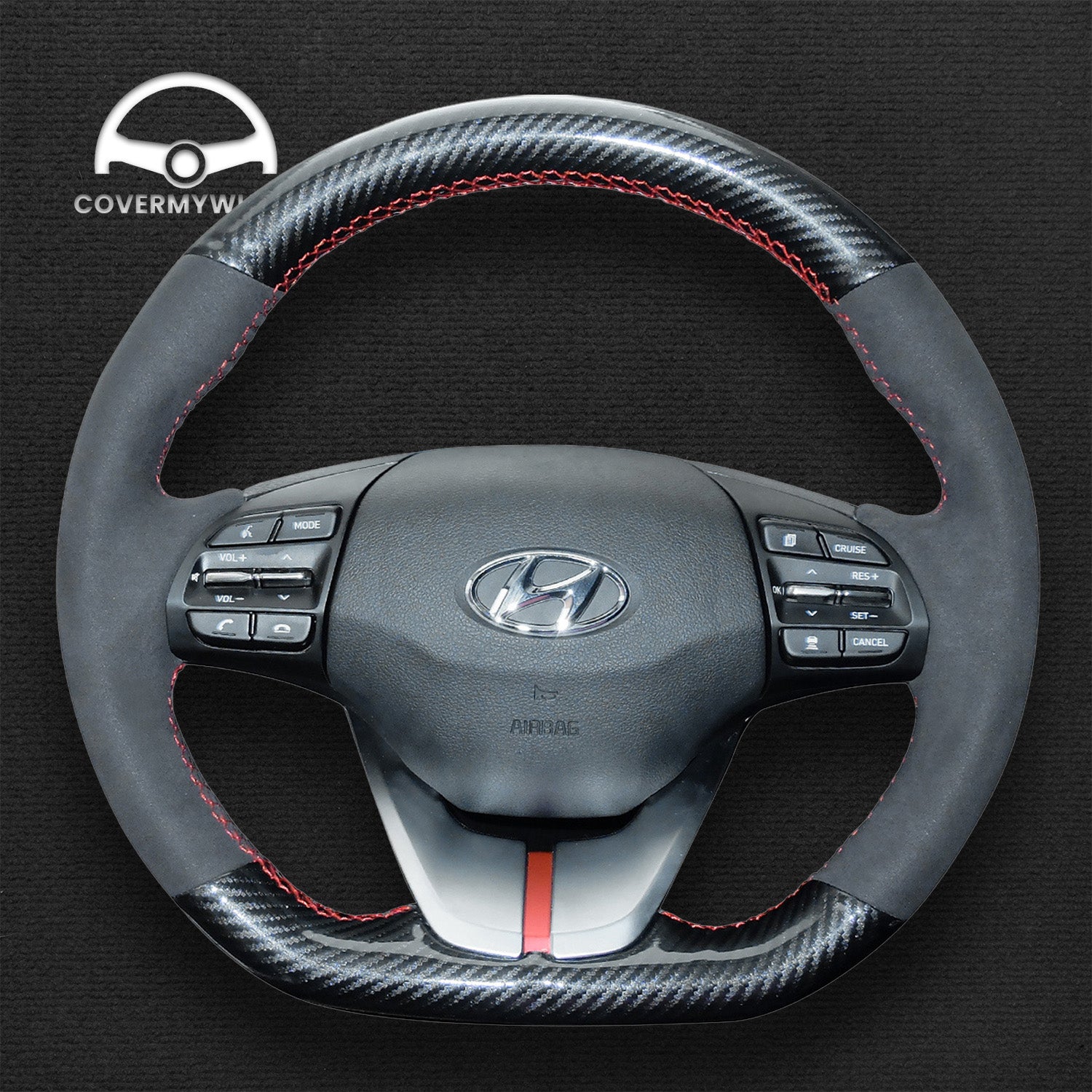 Steering Wheel Cover for Hyundai Ioniq 2018-2020  Elantra (Sport|SR Turbo) 2015-2018