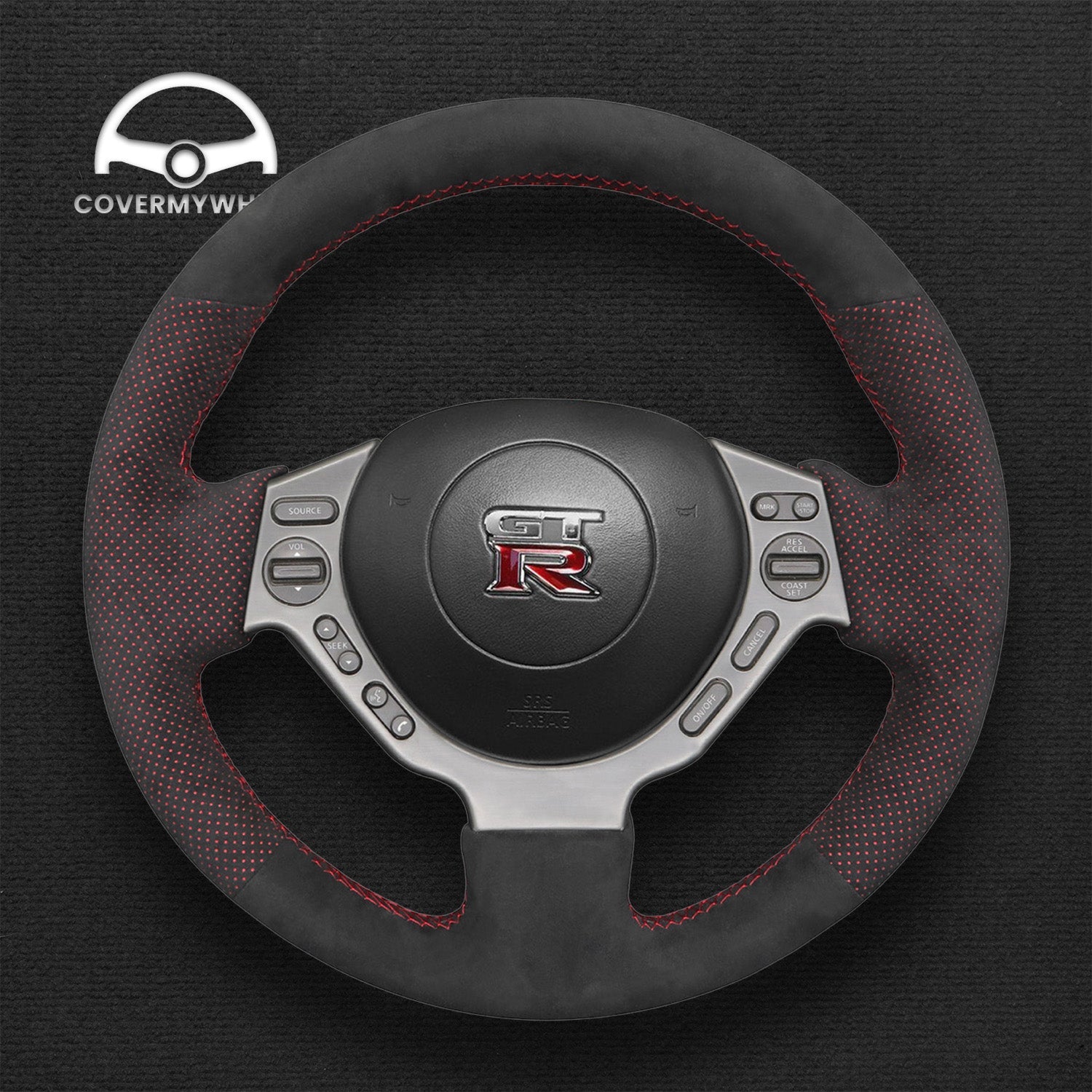 Steering Wheel Cover for Nissan GTR GT-R (Nismo) 2008-2016 Cover My Wheel