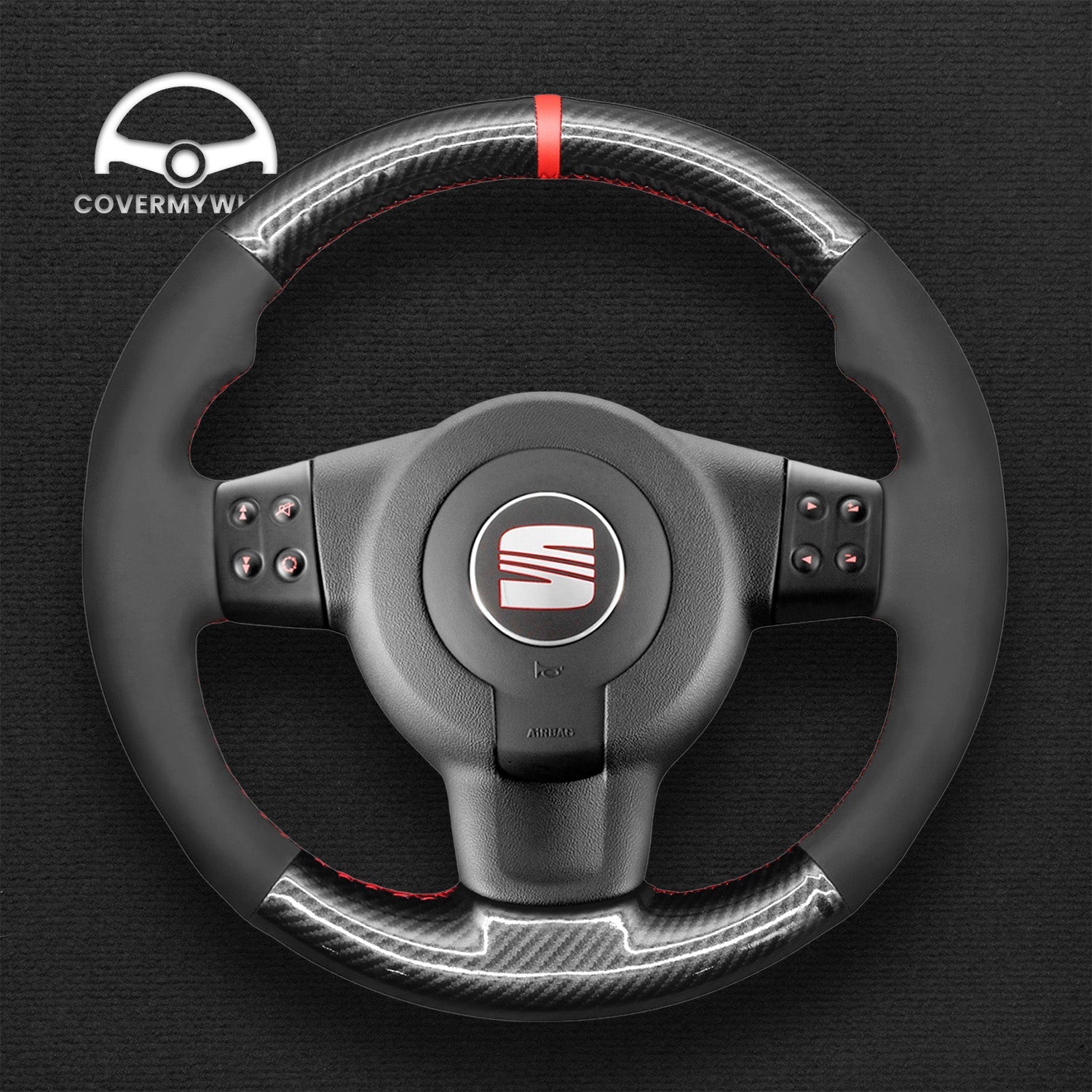 Steering Wheel Cover for SEAT Leon 1P Ibiza 6L (FR / Cupra) 2005–2009 Cover My Wheel