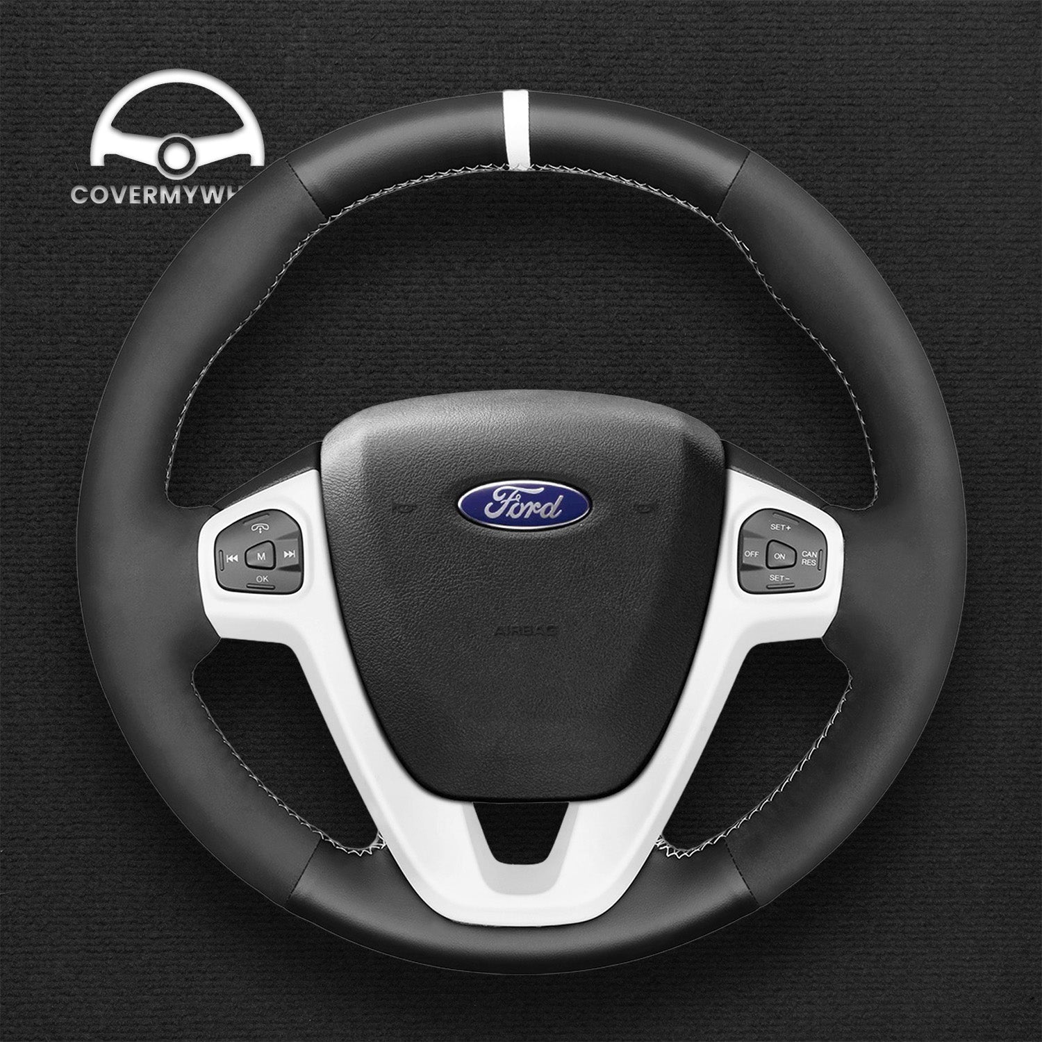 Steering Wheel Cover for Ford Fiesta 2011-2019 Cover My Wheel