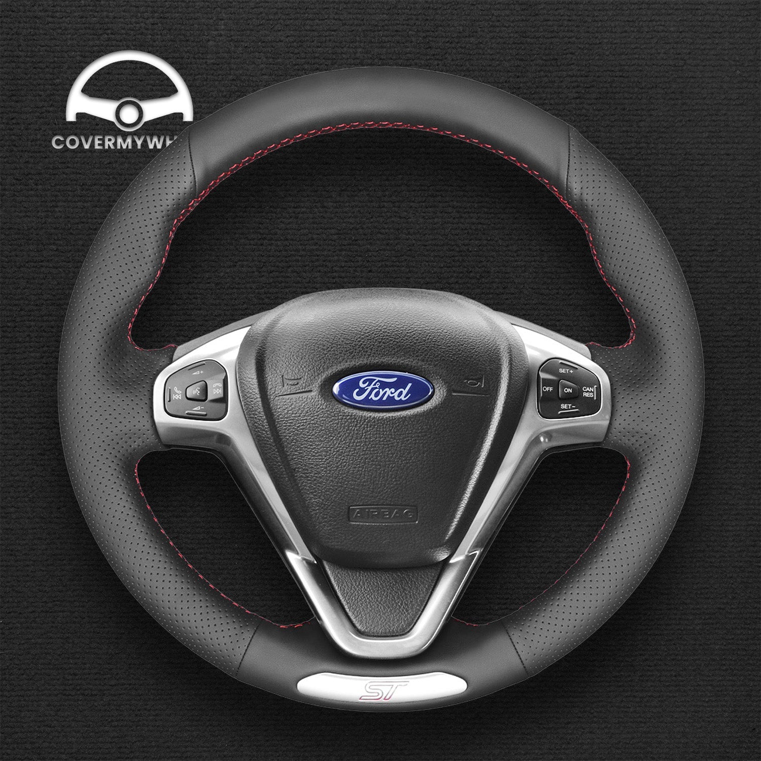 Steering Wheel Cover for Ford Fiesta ST 2012-2017 Cover My Wheel