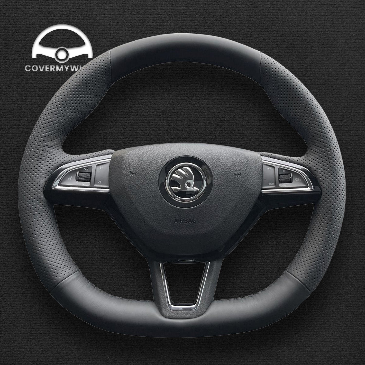 Steering Wheel Cover for Skoda Octavia Fabia Superb Citigo Kodiaq Scala 2015–2019 Cover My Wheel