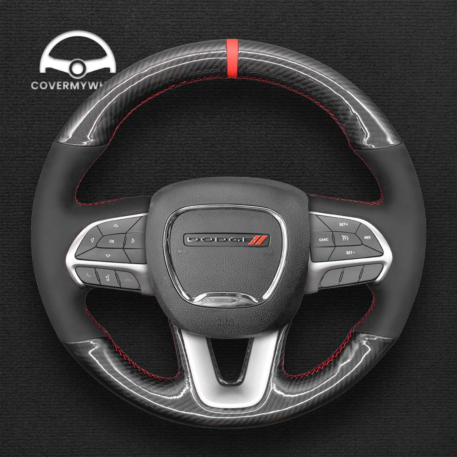 Steering Wheel Cover for Dodge Challenger Charger Durango 2015-2023