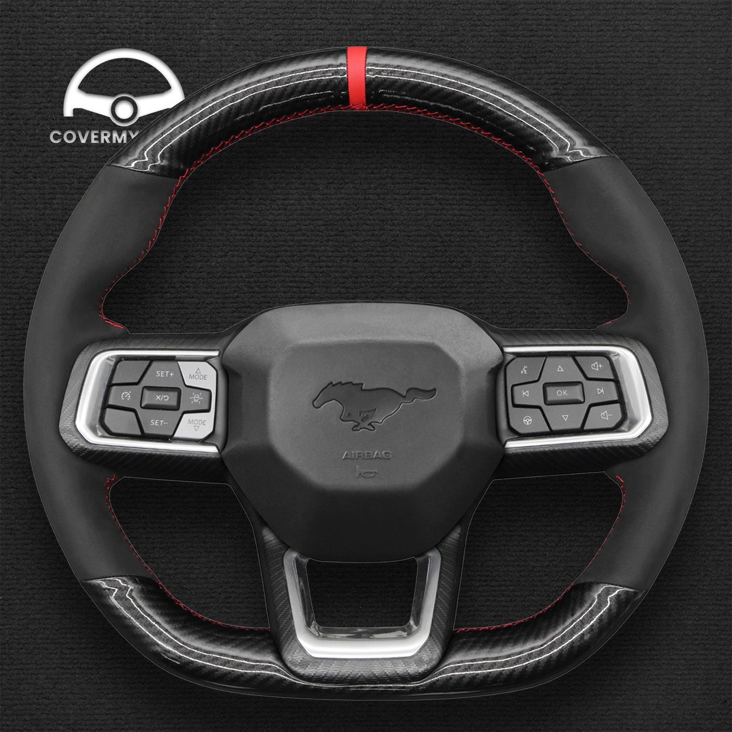 Steering Wheel Cover for Ford Mustang 2024 Cover My Wheel