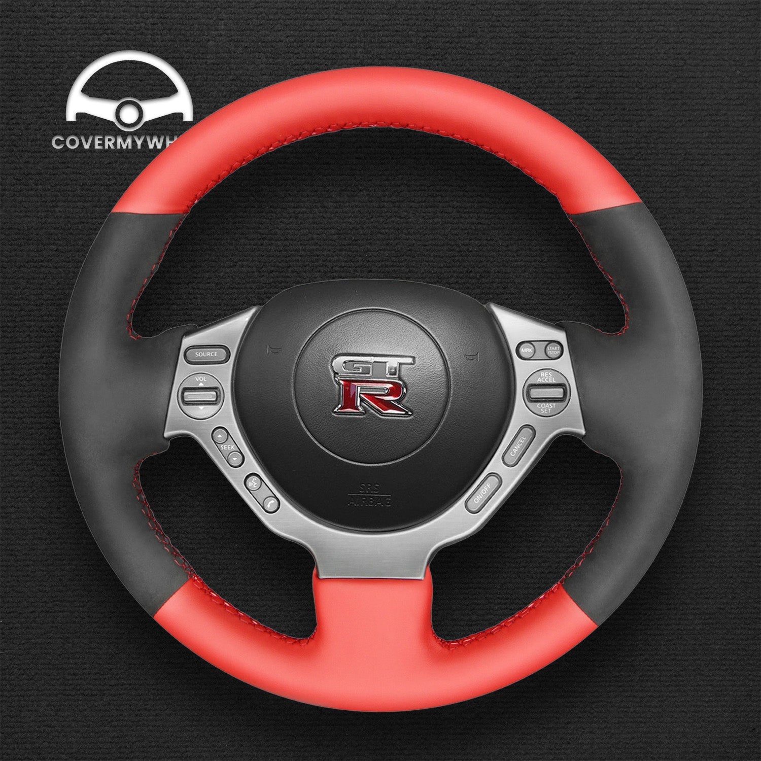Steering Wheel Cover for Nissan GTR GT-R (Nismo) 2008-2016 Cover My Wheel