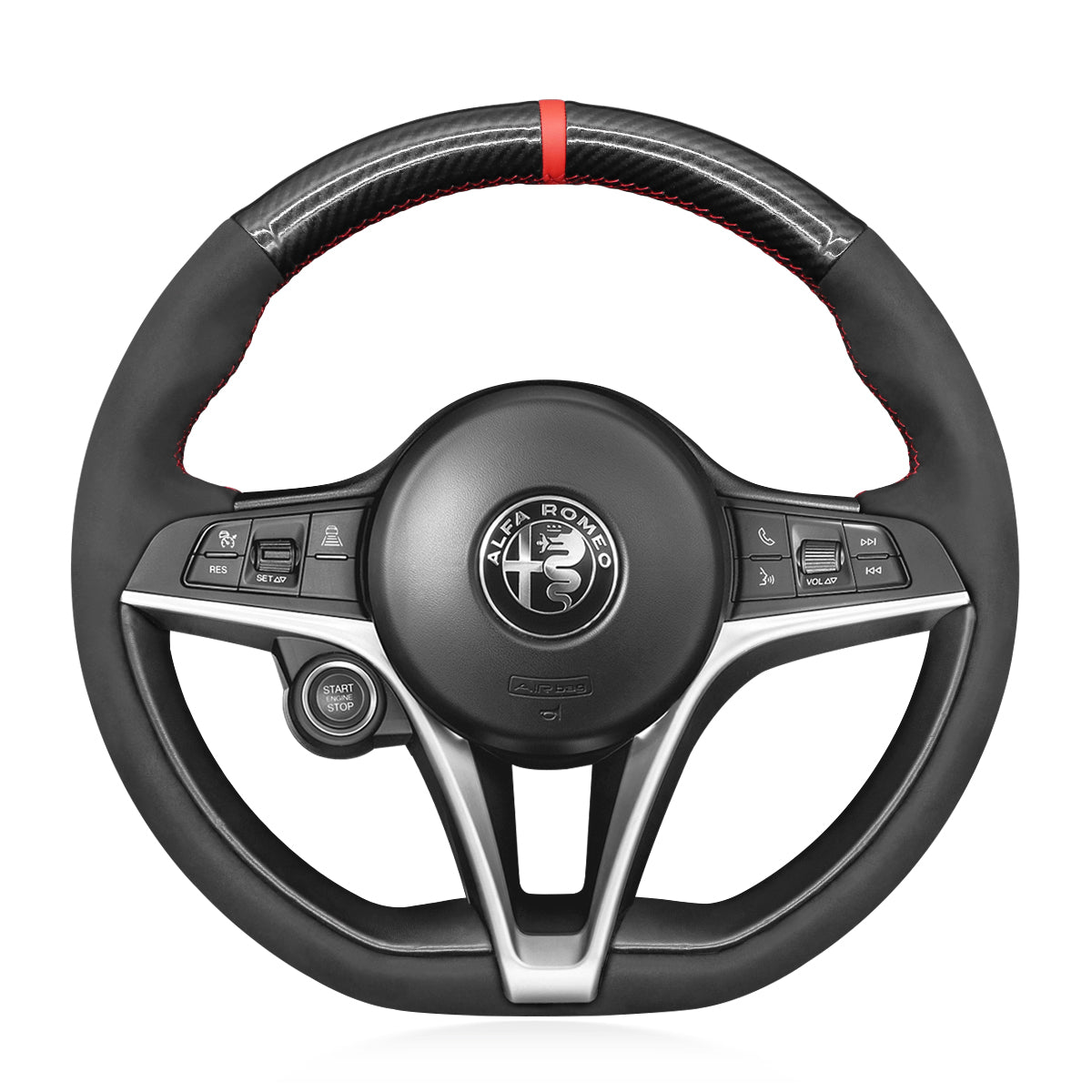 Steering Wheel Cover for Alfa Romeo Giulia (2017–2019) & Stelvio (2018–2020) Cover My Wheel
