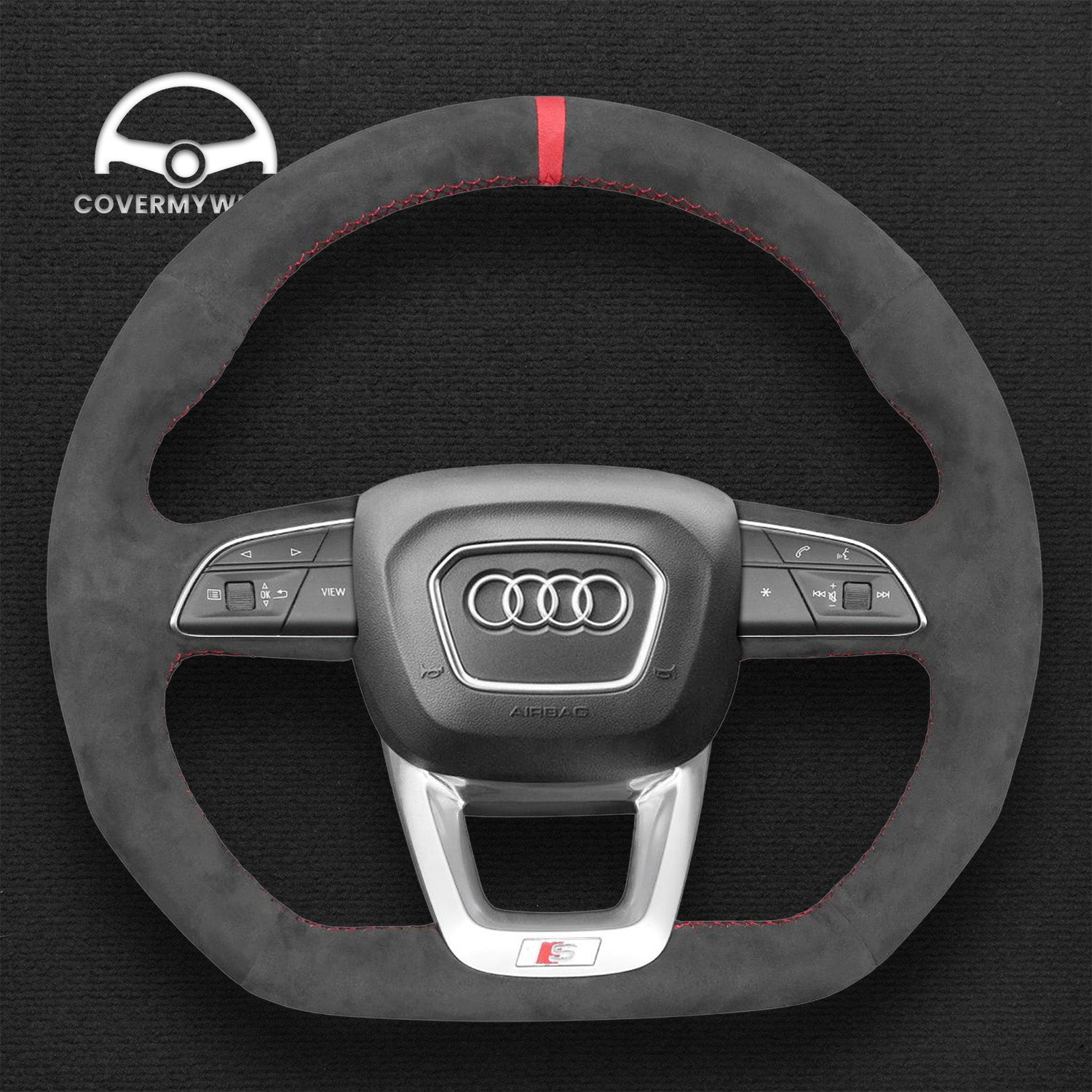 Steering Wheel Cover for Audi RS Q3 SQ5 Q7 SQ7 Q8 SQ8 RSQ8