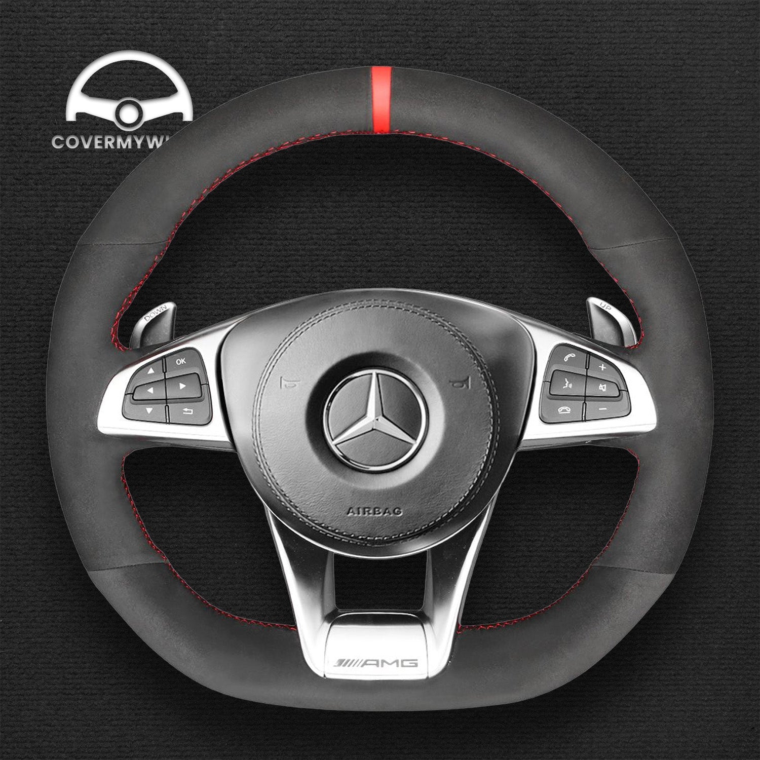 Steering Wheel Cover for Mercedes C190 W205 W205 W213 W176 C117 C218 W166 X166 W222 Cover My Wheel