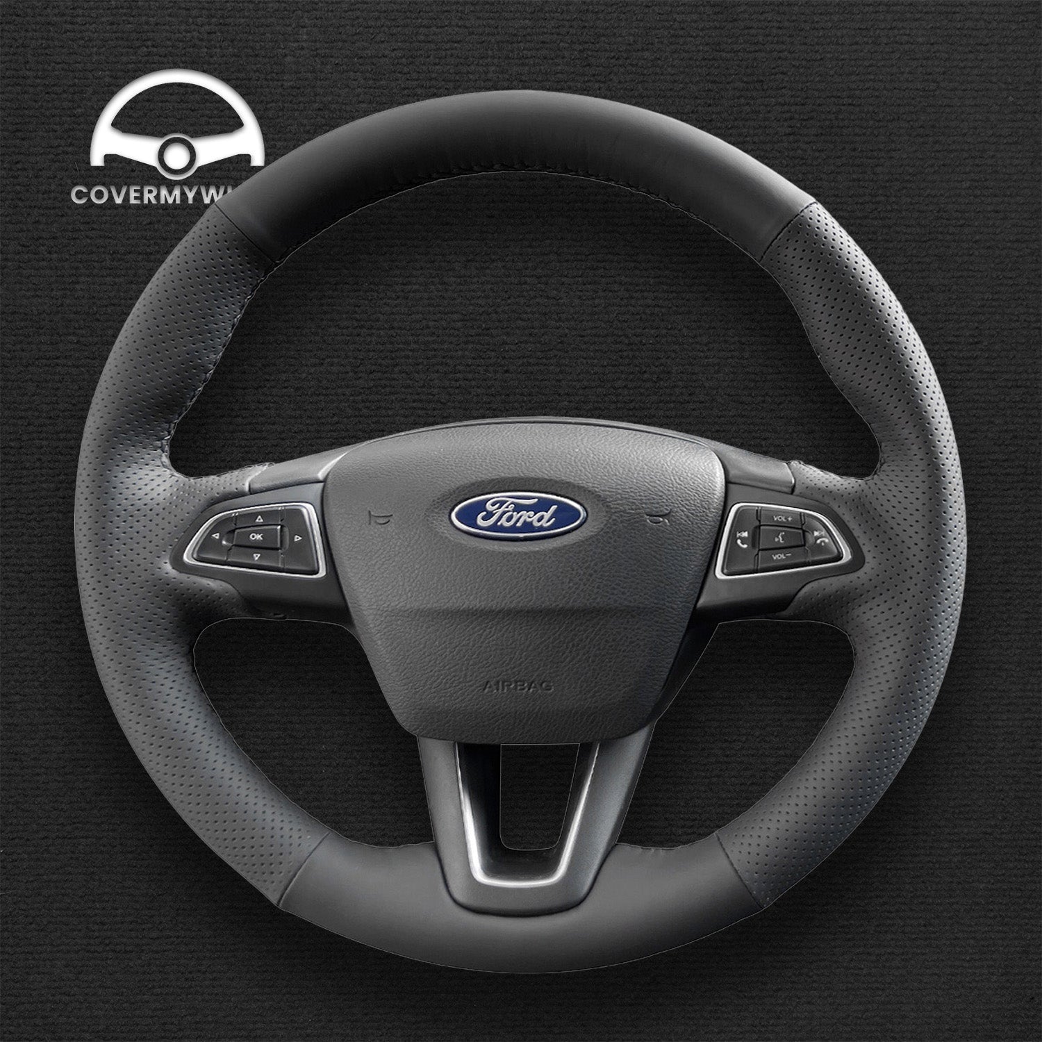 Steering Wheel Cover for Ford Focus Kuga C-MAX Ecosport Cover My Wheel